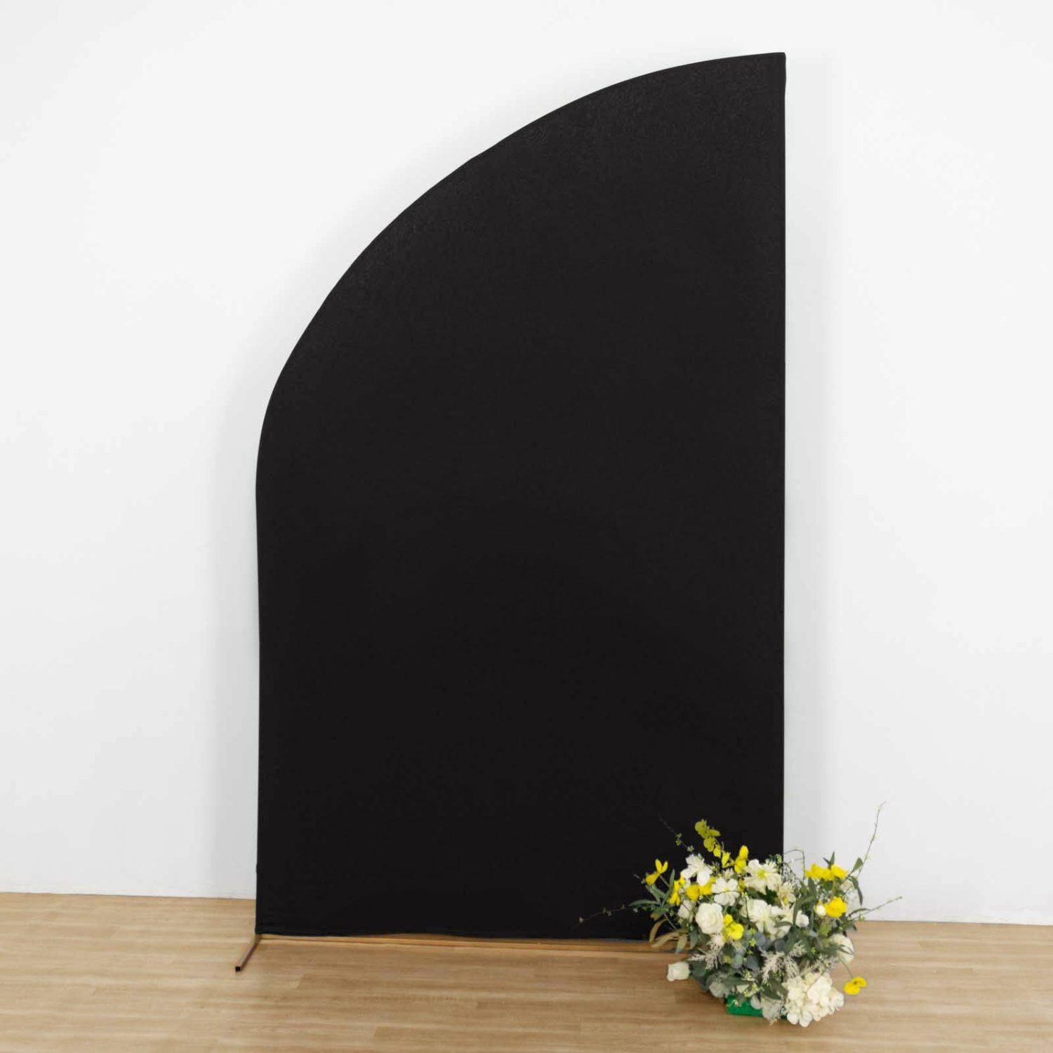 Arch Covers | Black Spandex Fitted Chiara Backdrop Stand Cover For Half Moon Top Wedding Arch – 8ft Arch Covers Arch Covers