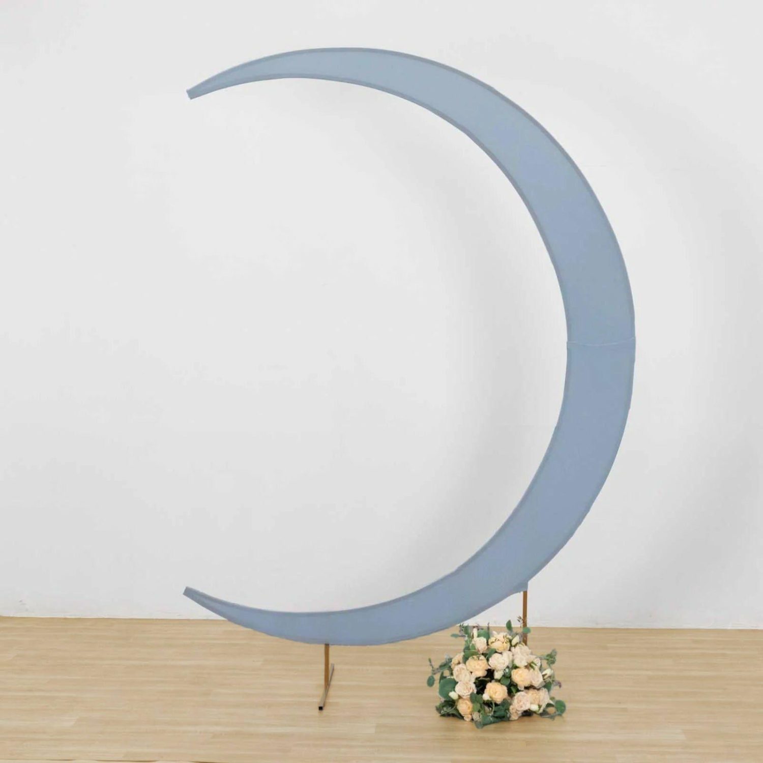 Arch Covers | Dusty Blue Spandex Crescent Moon Chiara Backdrop Stand Cover, Custom Fitted Wedding Arch Cover – 7.5ft Arch Covers Arch Covers