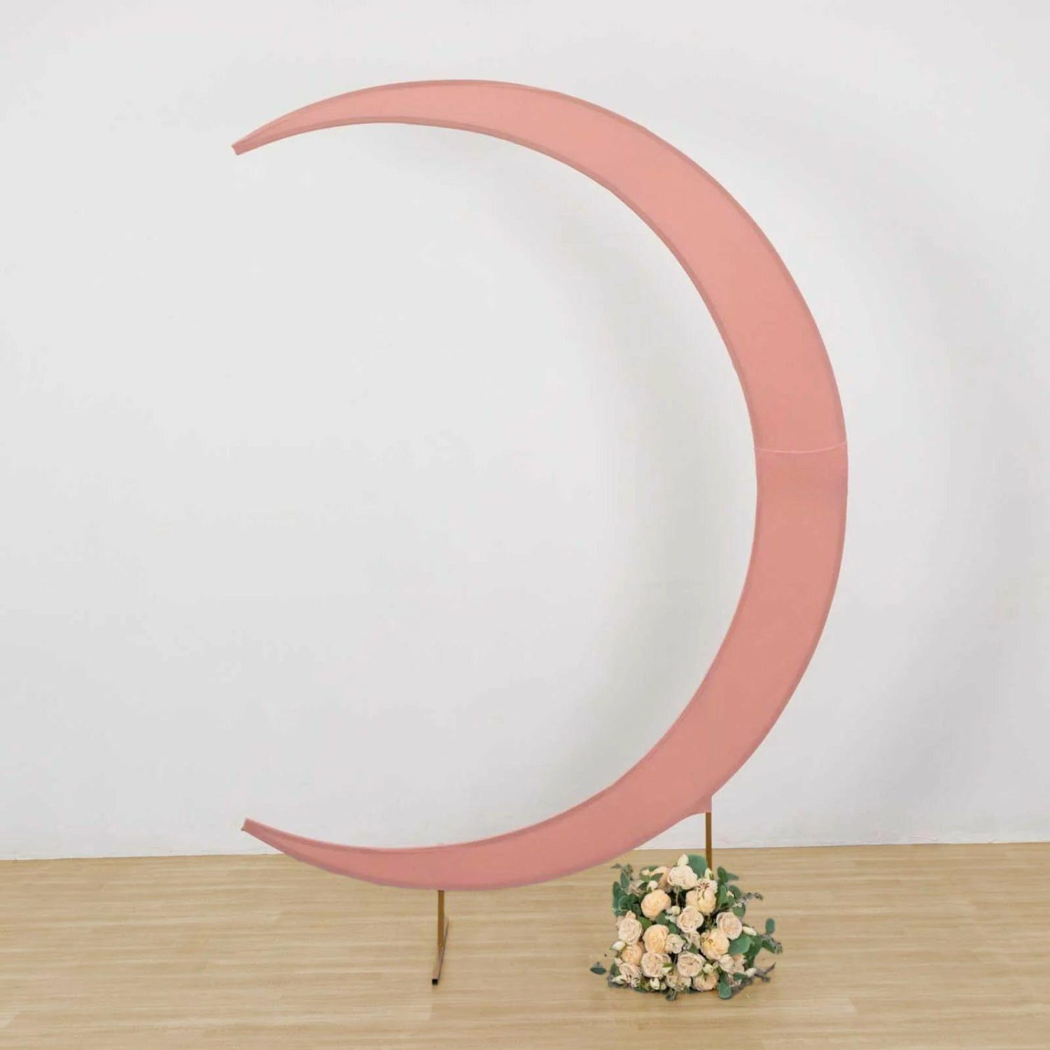 Arch Covers | Dusty Rose Spandex Crescent Moon Chiara Backdrop Stand Cover, Custom Fitted Wedding Arch Cover – 7.5ft Arch Covers Arch Covers