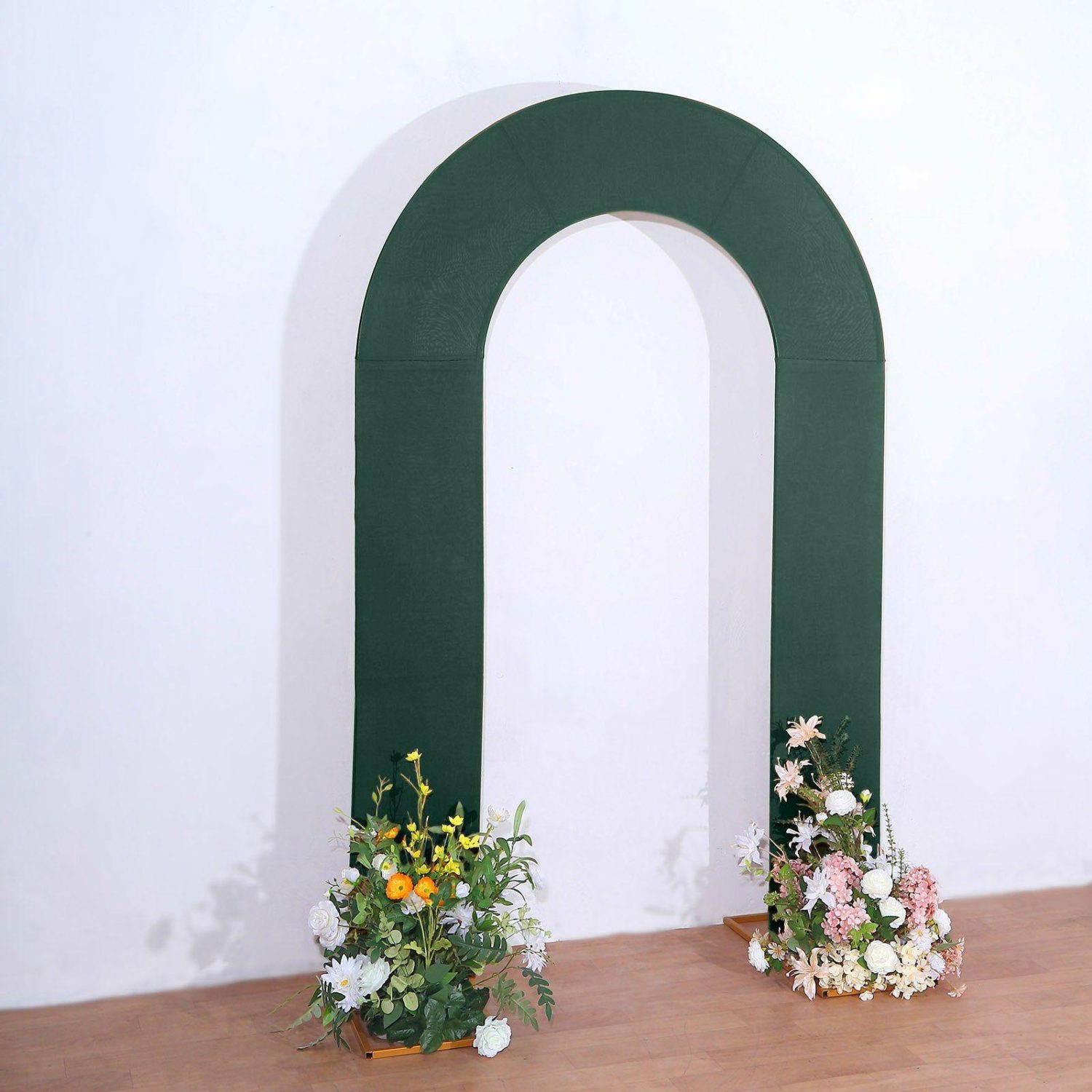 Arch Covers | Hunter Emerald Green Spandex Fitted Open Arch Backdrop Cover, Double-Sided U-Shaped Wedding Arch Slipcover 8ft Arch Covers Arch Covers