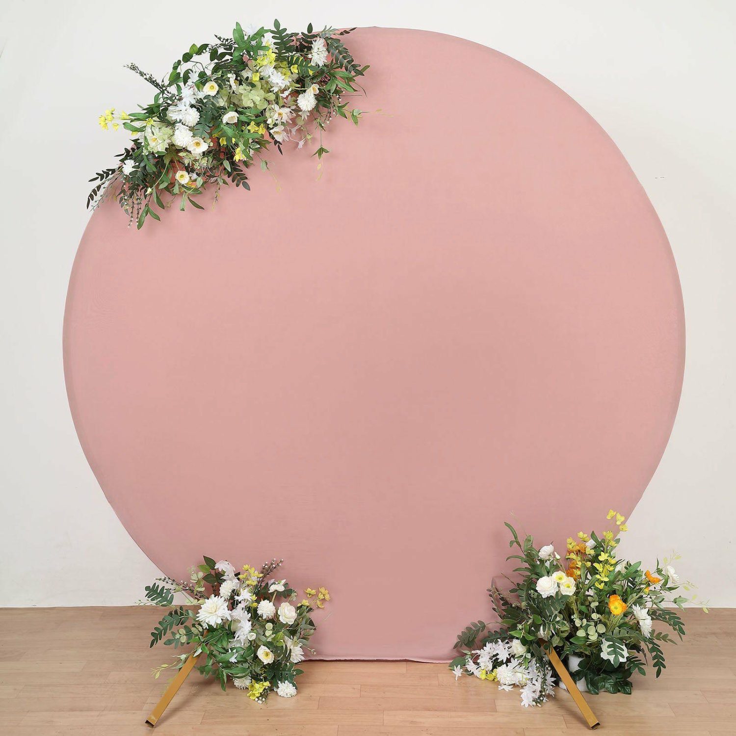 Arch Covers | Matte Dusty Rose Round Spandex Fit Wedding Backdrop Stand Cover 7.5ft Arch Covers Arch Covers