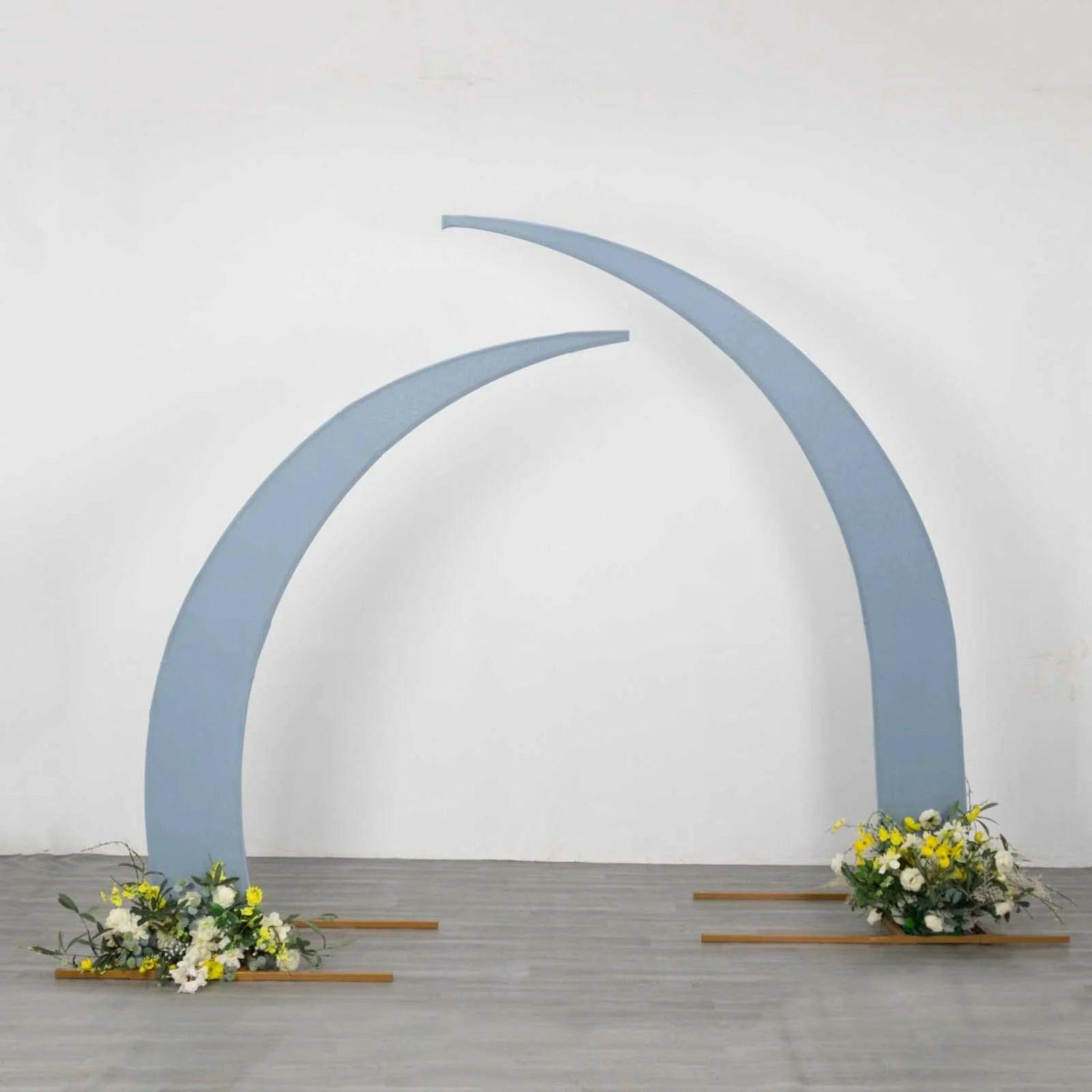 Arch Covers | Set of 2 Dusty Blue Spandex Half Crescent Moon Wedding Arch Covers, Custom Fitted Backdrop Stand Cover for Curved Arbor Flower Balloon Frame Arch Covers Arch Covers