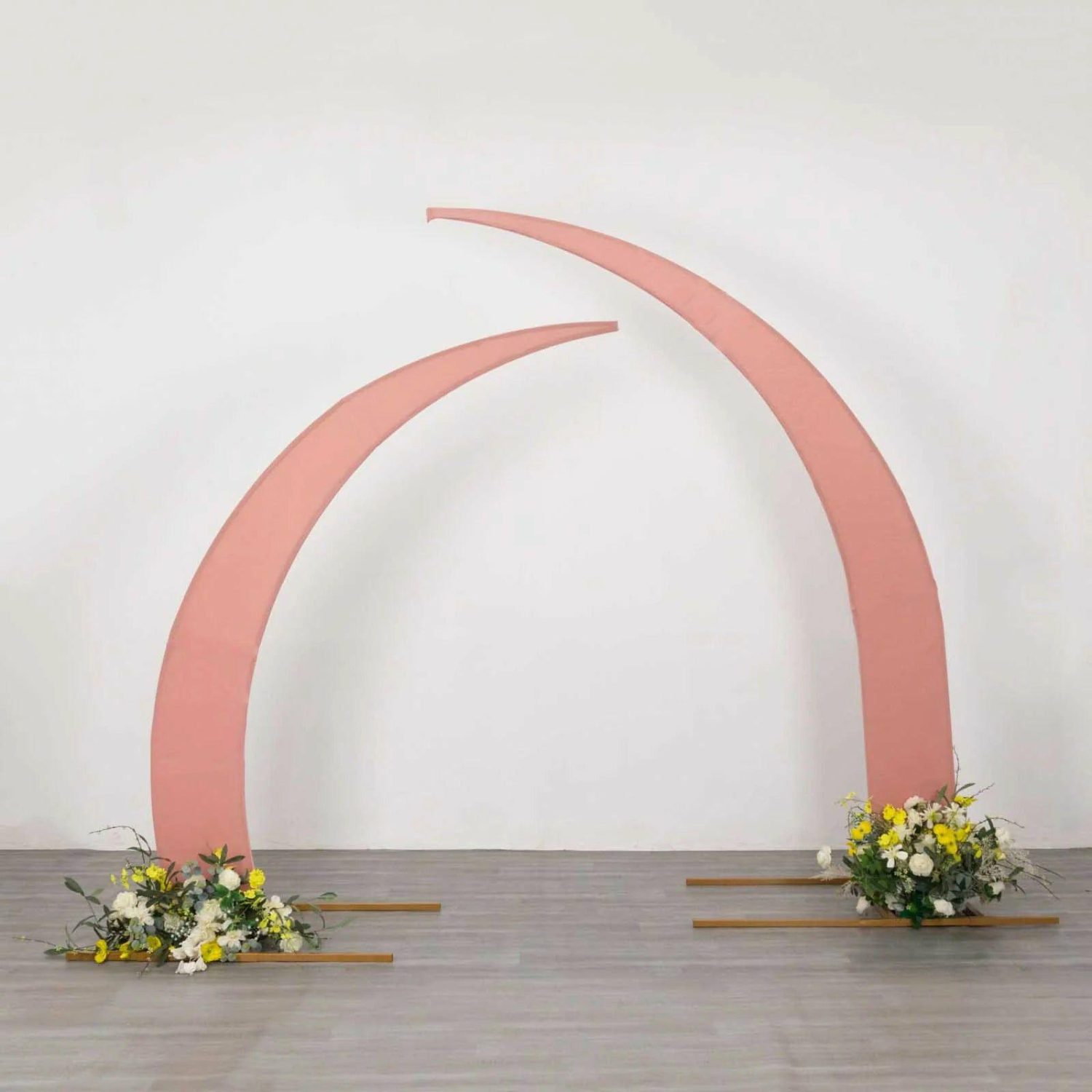 Arch Covers | Set of 2 Dusty Rose Spandex Half Crescent Moon Wedding Arch Covers, Custom Fitted Backdrop Stand Cover for Curved Arbor Flower Balloon Frame Arch Covers Arch Covers