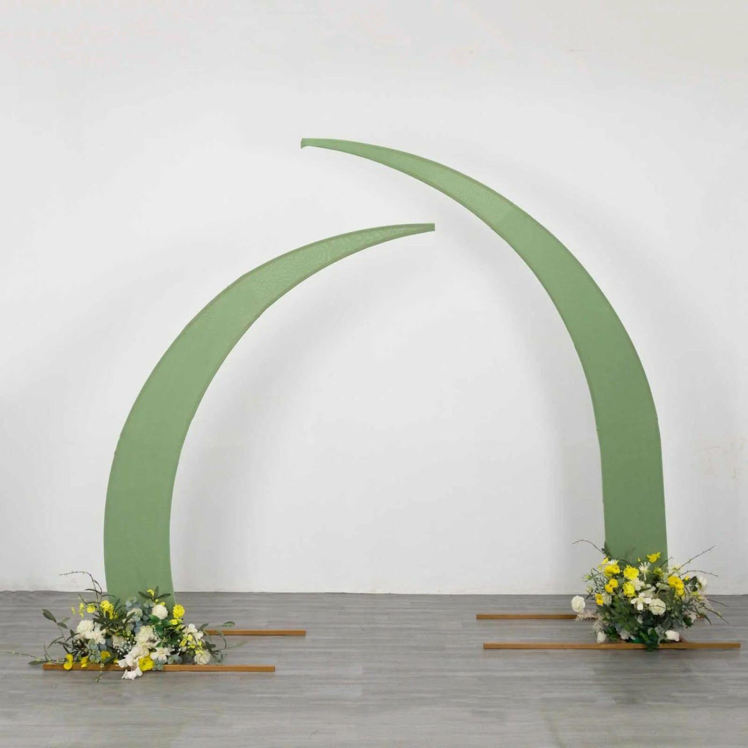 Arch Covers | Set of 2 Sage Green Spandex Half Crescent Moon Wedding Arch Covers, Custom Fitted Backdrop Stand Cover for Curved Arbor Flower Balloon Frame Arch Covers Arch Covers