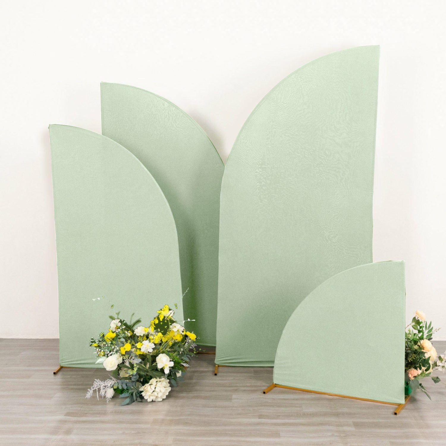 Arch Covers | Set of 4 Matte Sage Green Fitted Spandex Half Moon Wedding Arch Covers, Custom Fit Chiara Backdrop Stand Covers 2.5ft,5ft,6ft,7ft Arch Covers Arch Covers