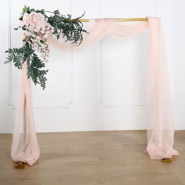 Arch Drapes | Blush Sheer Organza Wedding Arch Draping Fabric, Long Curtain Backdrop Window Scarf Valance 18ft Wedding Arches & Arbors Arch Drapes