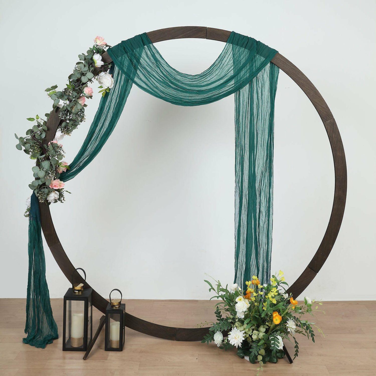 Arch Drapes | Peacock Teal Gauze Cheesecloth Draping Fabric Wedding Arch Decorations, Window Scarf Valance Drapes, Boho Arbor Long Curtain Panel 20ft Arch Drapes Arch Drapes