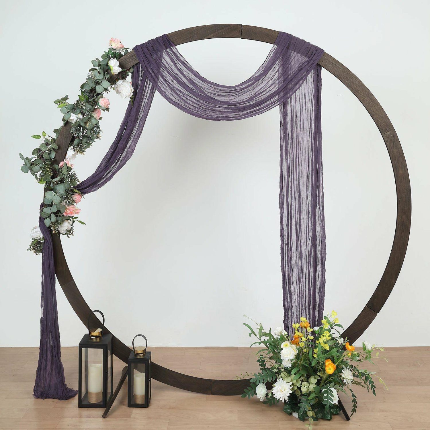 Arch Drapes | Purple Gauze Cheesecloth Draping Fabric Wedding Arch Decorations, Window Scarf Valance Drapes, Boho Arbor Long Curtain Panel 20ft Arch Drapes Arch Drapes