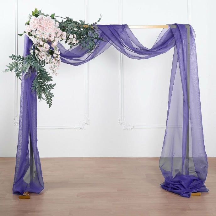 Arch Drapes | Purple Sheer Organza Wedding Arch Draping Fabric, Long Curtain Backdrop Window Scarf Valance 18ft Arch Drapes Arch Drapes