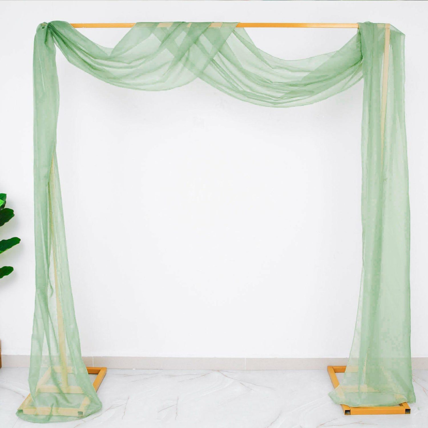 Arch Drapes | Sage Green Sheer Organza Wedding Arch Draping Fabric, Long Curtain Backdrop Window Scarf Valance 18ft Arch Drapes Arch Drapes