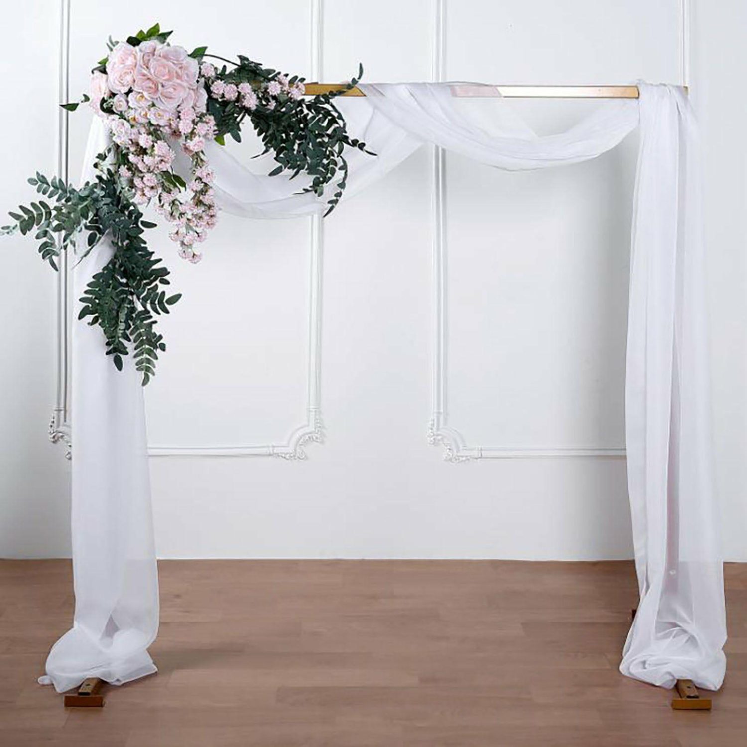 Arch Drapes | White Sheer Organza Wedding Arch Draping Fabric, Long Curtain Backdrop Window Scarf Valance 18ft Arch Drapes Arch Drapes