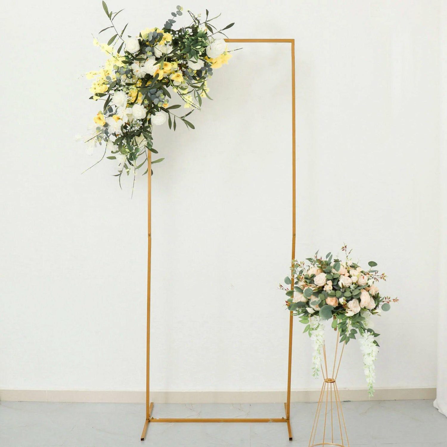 Arches & Arbors | Gold Metal Frame Wedding Arch, Rectangular Backdrop Stand, Floral Display Frame 6.5ft Wedding Arches & Arbors Arches & Arbors