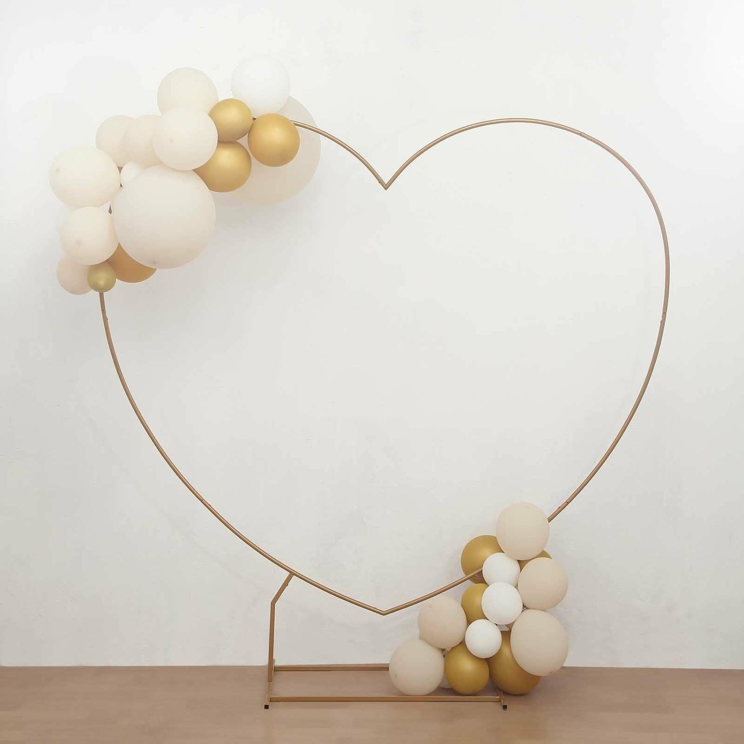 Arches & Arbors | Heavy Duty Gold Metal Heart Shape Wedding Arch Photo Backdrop Stand, Floral Balloon Frame with Sturdy Rectangular Base – 7ft Arches & Arbors Arches & Arbors