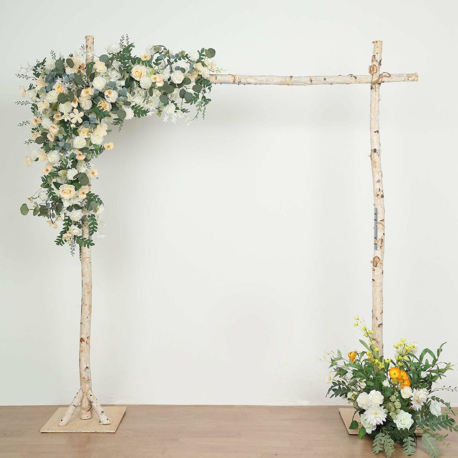 Arches & Arbors | Rustic Natural Birch Wood Square Wedding Ceremony Backdrop Stand 7.5ft Arches & Arbors Arches & Arbors