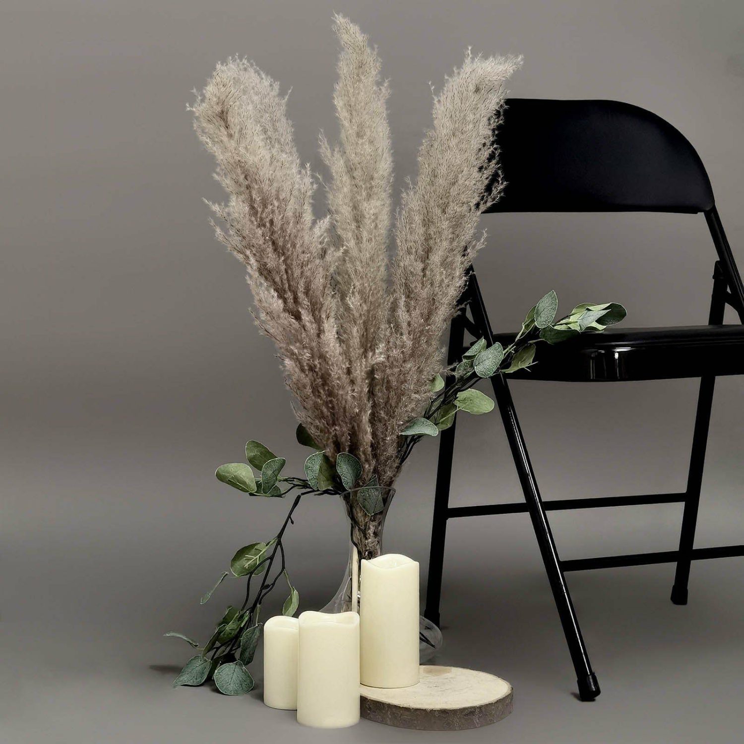 Artificial Long Stem | 6 Stems Natural Tint Dried Natural Pampas Grass Plant Sprays 49″ Artificial Flowers Artificial Long Stem