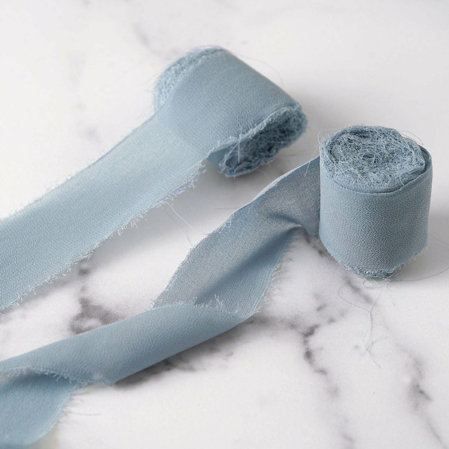 Bouquet Ribbons & Brooches | 2 Pack Dusty Blue Silk-Like Chiffon Linen Ribbon Roll For Bouquets, Wedding Invitations Gift Wrapping 6yd Bouquet Ribbons & Brooches Bouquet Ribbons & Brooches