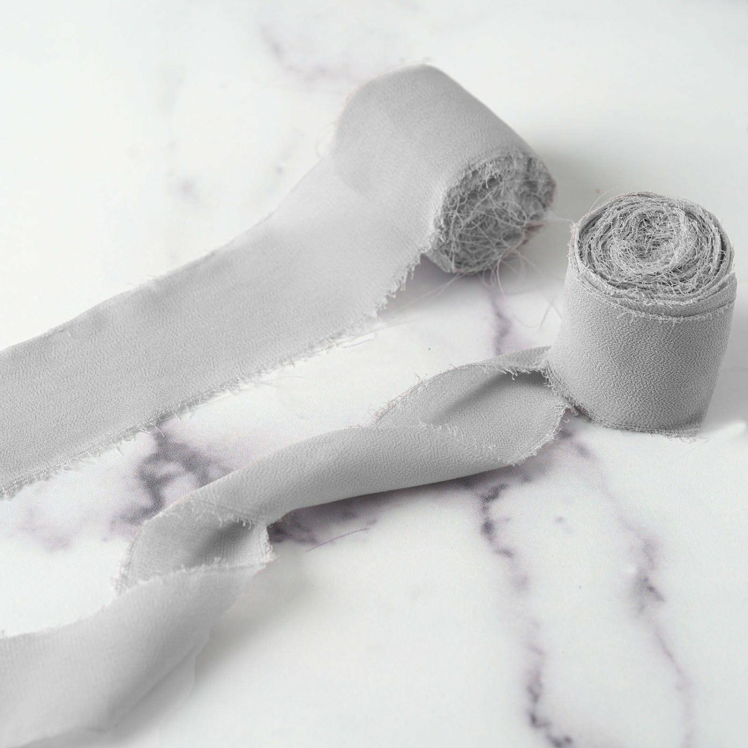 Bouquet Ribbons & Brooches | 2 Pack Silver Silk-Like Chiffon Linen Ribbon Roll For Bouquets, Wedding Invitations Gift Wrapping 6yd Bouquet Ribbons & Brooches Bouquet Ribbons & Brooches