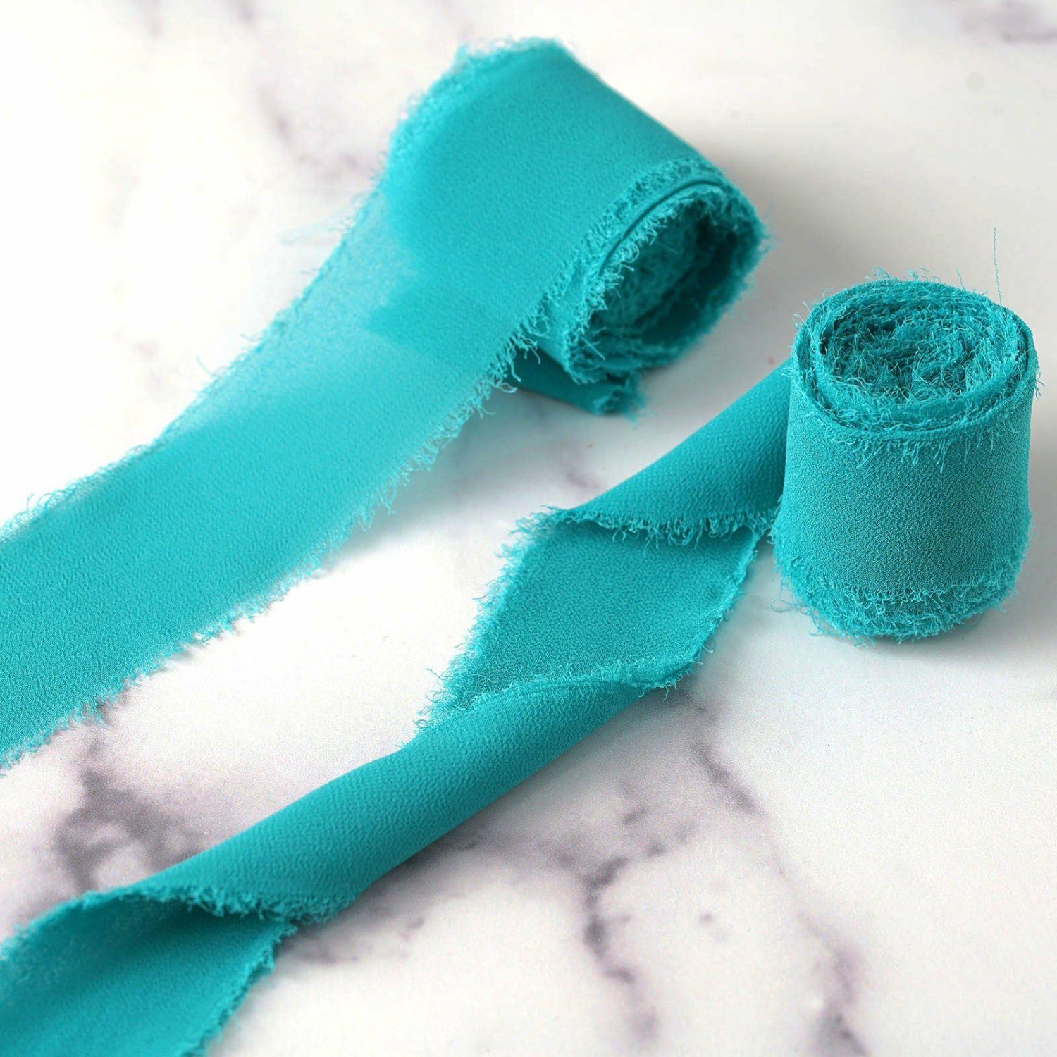 Bouquet Ribbons & Brooches | 2 Pack Turquoise Silk-Like Chiffon Linen Ribbon Roll For Bouquets, Wedding Invitations Gift Wrapping 6yd Bouquet Ribbons & Brooches Bouquet Ribbons & Brooches