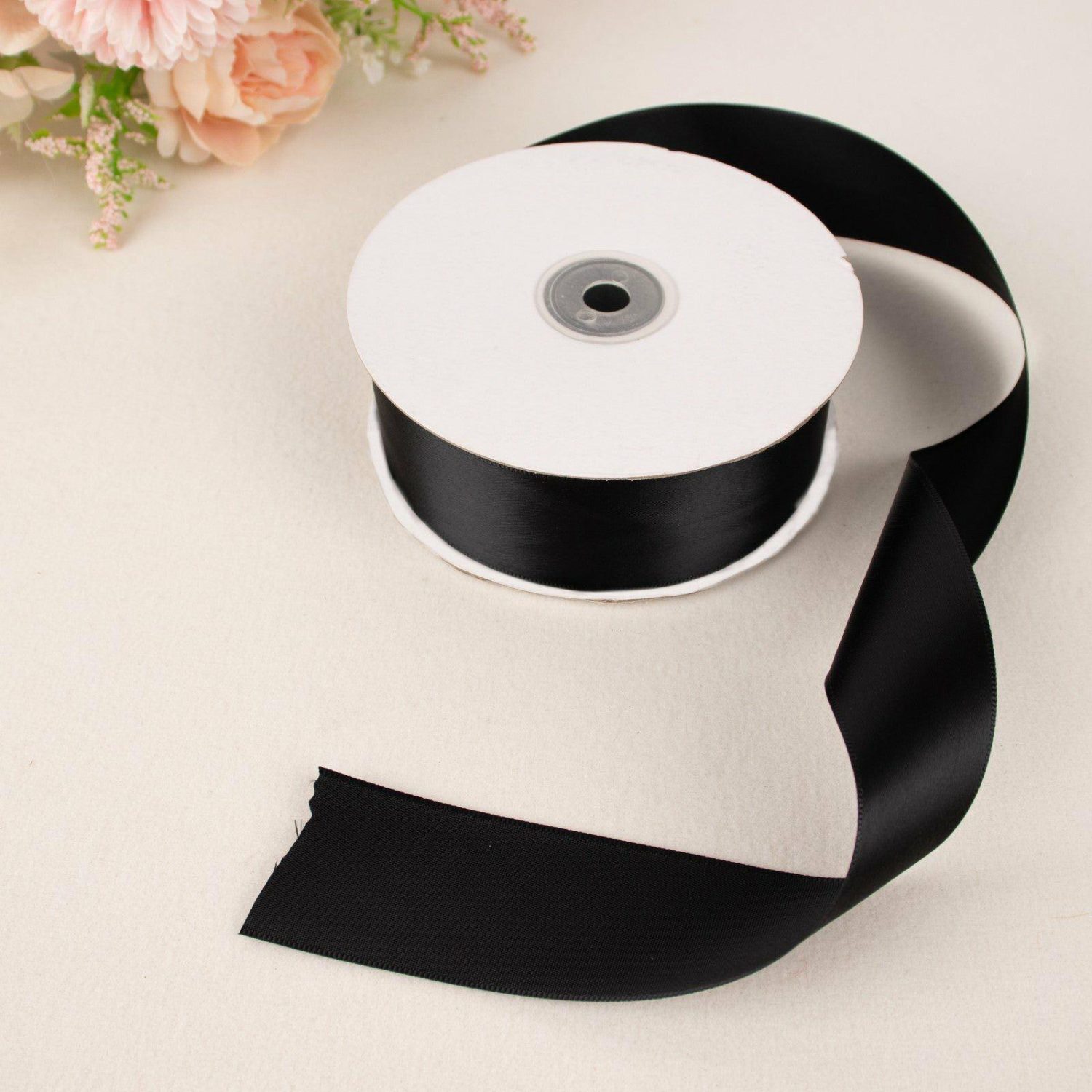 Bouquet Ribbons & Brooches | Black Single Face Decorative Satin Ribbon 50 Yards 1.5″ Bouquet Ribbons & Brooches Black