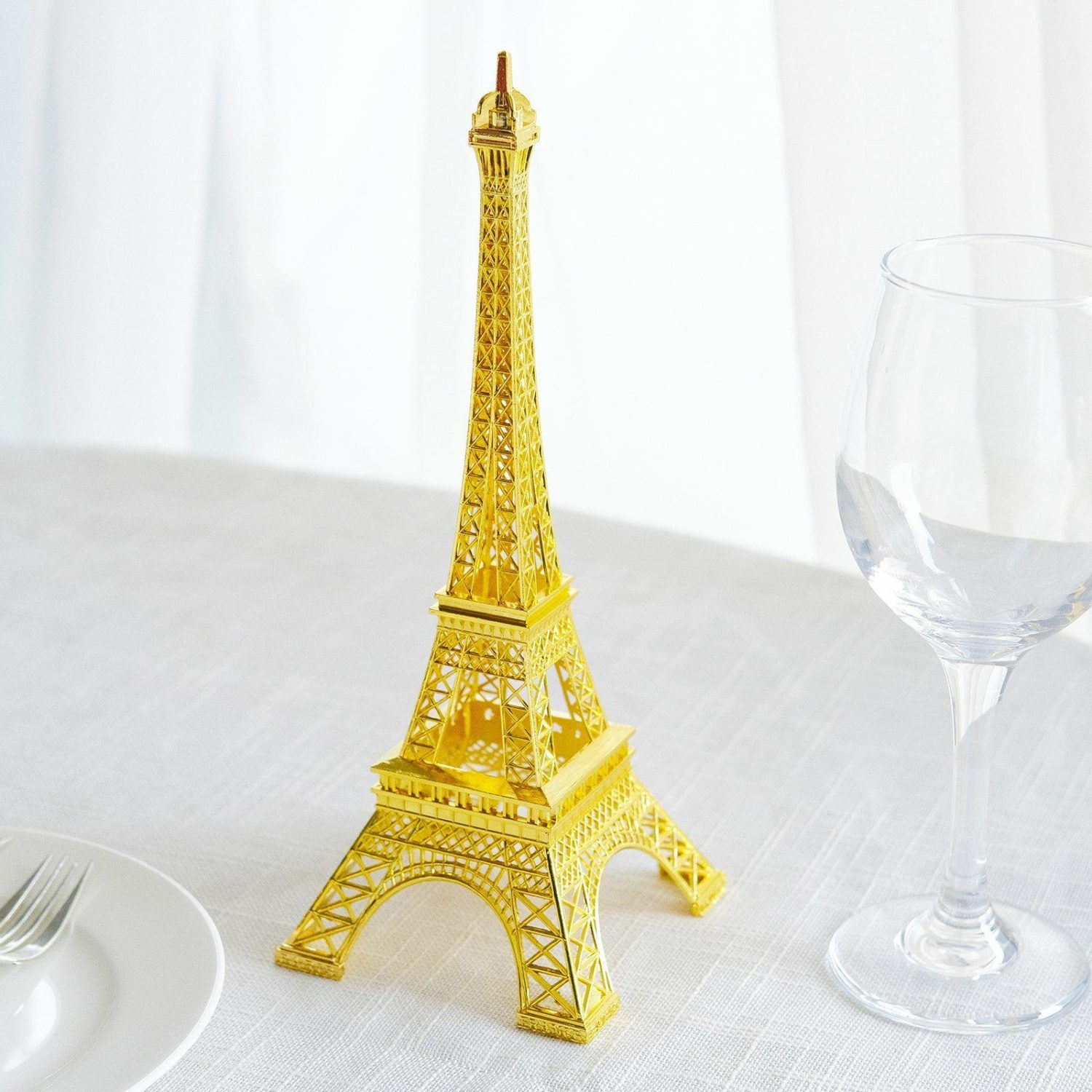 Cake Toppers | Gold Metal Eiffel Tower Table Centerpiece, Decorative Cake Topper 10″ Cake & Dessert Table Cake Toppers