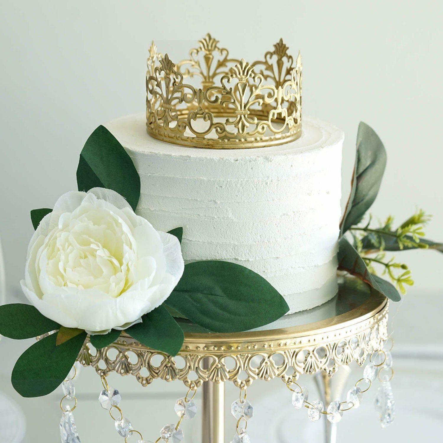 Cake Toppers | Matte Gold Metal Princess Crown Cake Topper, Wedding Cake Decor 2″ Cake & Dessert Table Cake Toppers