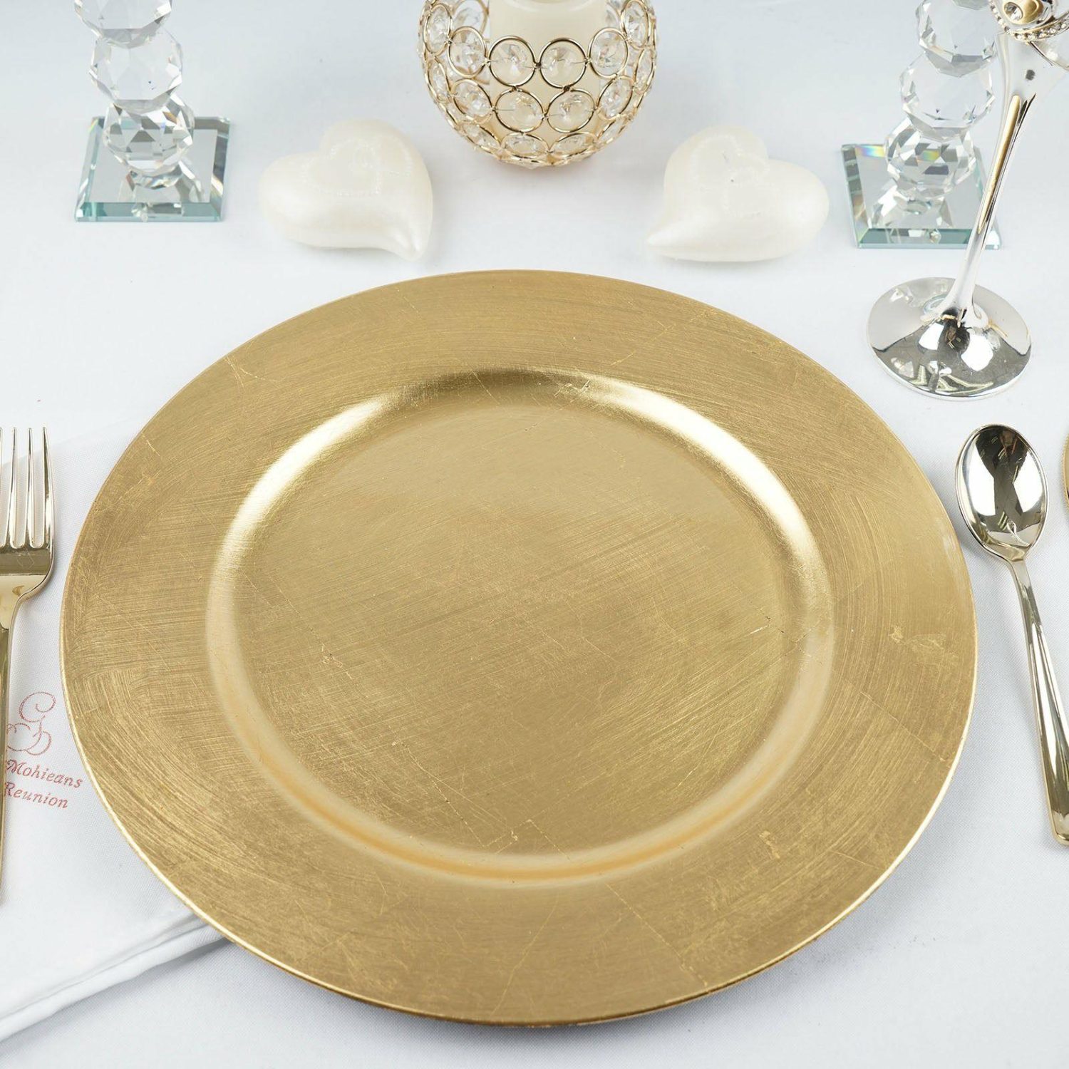 Charger Plates | 6 Pack Metallic Gold Round Acrylic Plastic Charger Plates, Dinner Party Table Decor 13″ Charger Plates Charger Plates