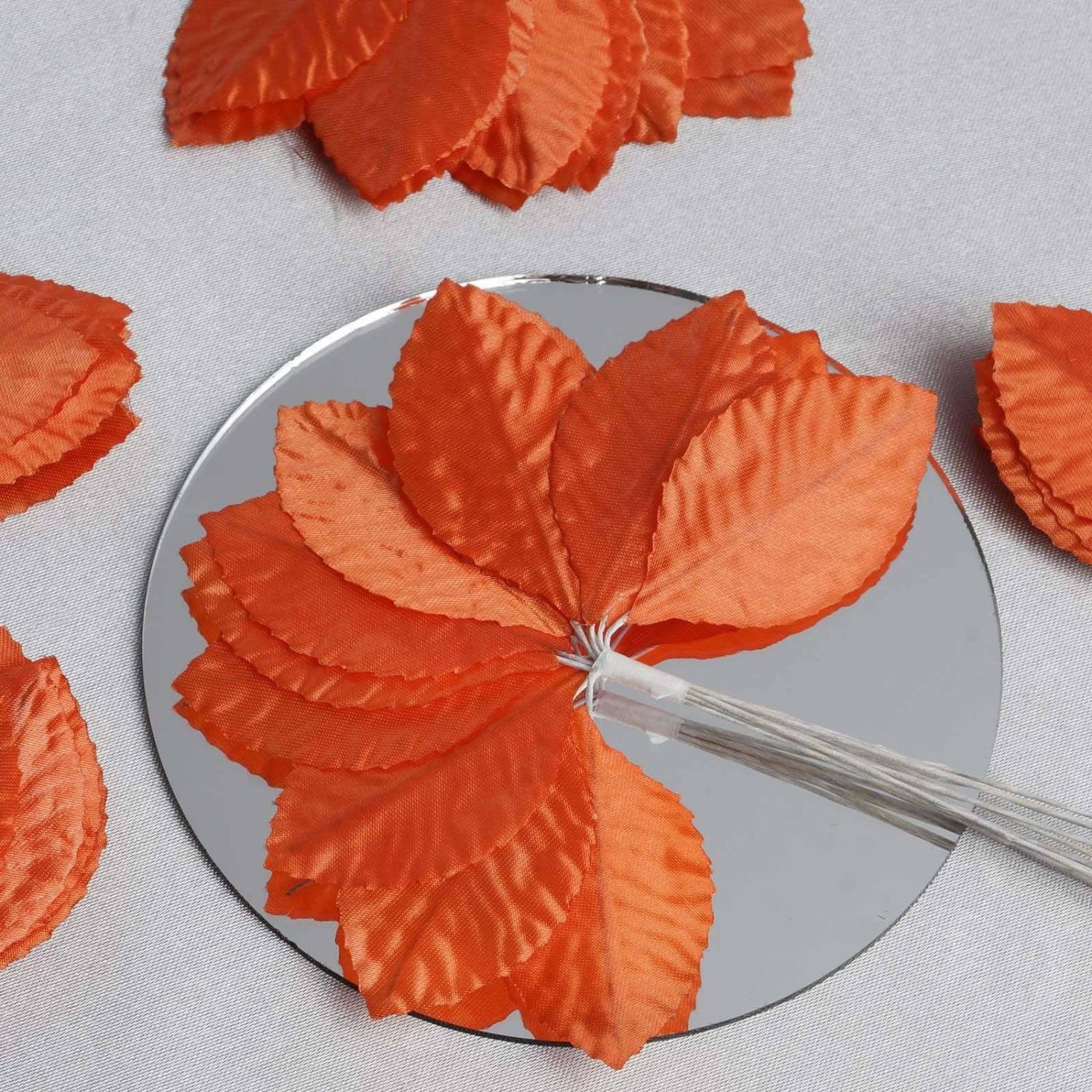 Craft Flowers | 144 Orange Burning Passion Leaves Craft Flowers Craft Flowers