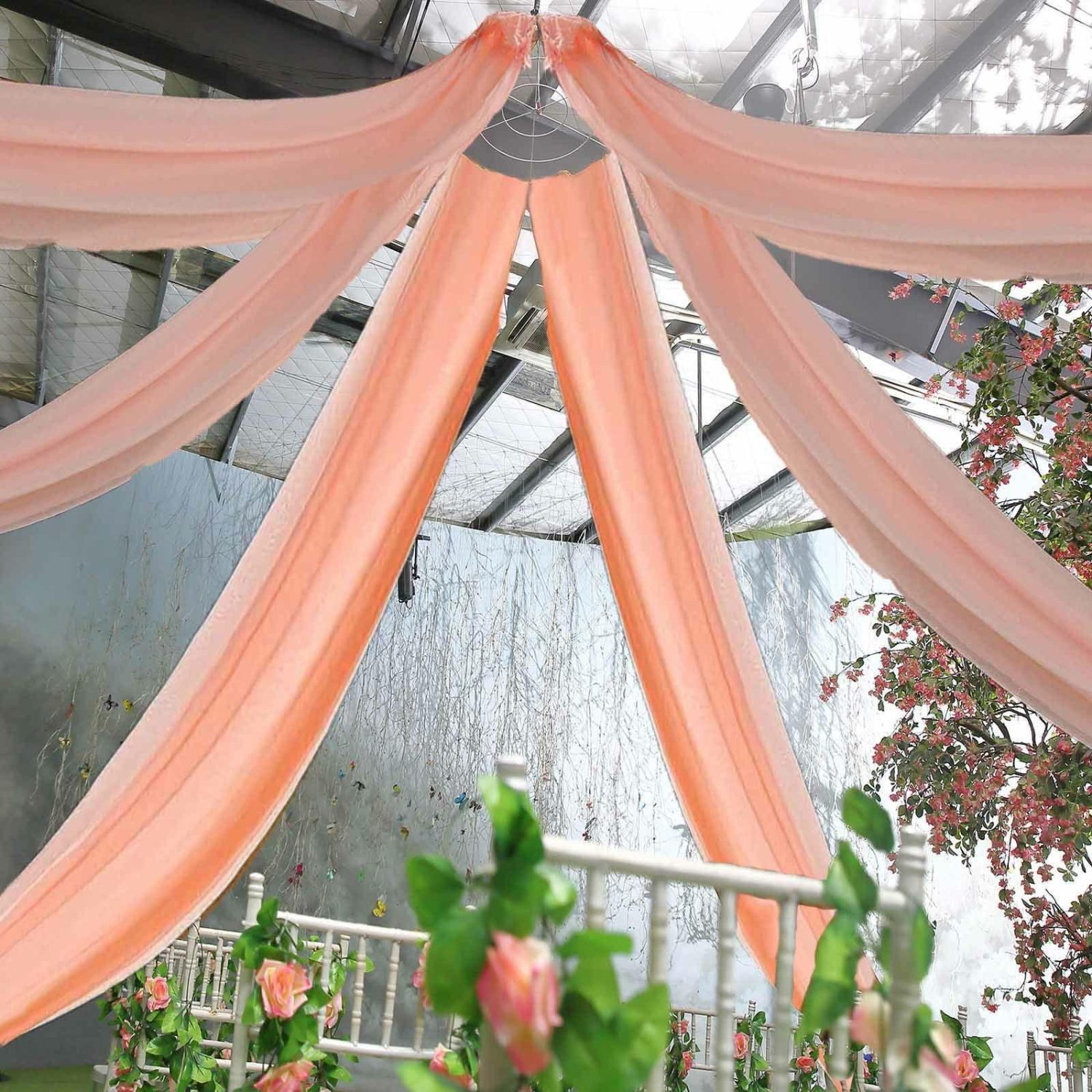 Curtains & Drapes | Blush Sheer Ceiling/Curtain Draping Panels Fire Retardant Fabric 10ftx30ft Curtains & Drapes Blush