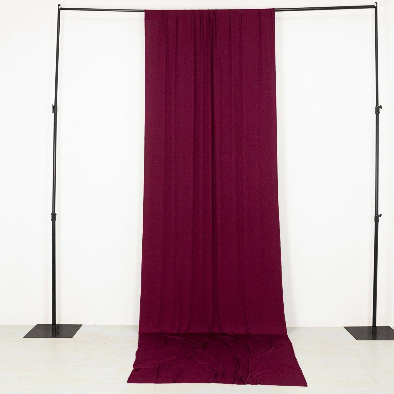 Curtains & Drapes | Burgundy 4-Way Stretch Spandex Backdrop Drape Curtain, Wrinkle Resistant Event Divider Panel with Rod Pockets – 5ftx14ft Curtains & Drapes Burgundy