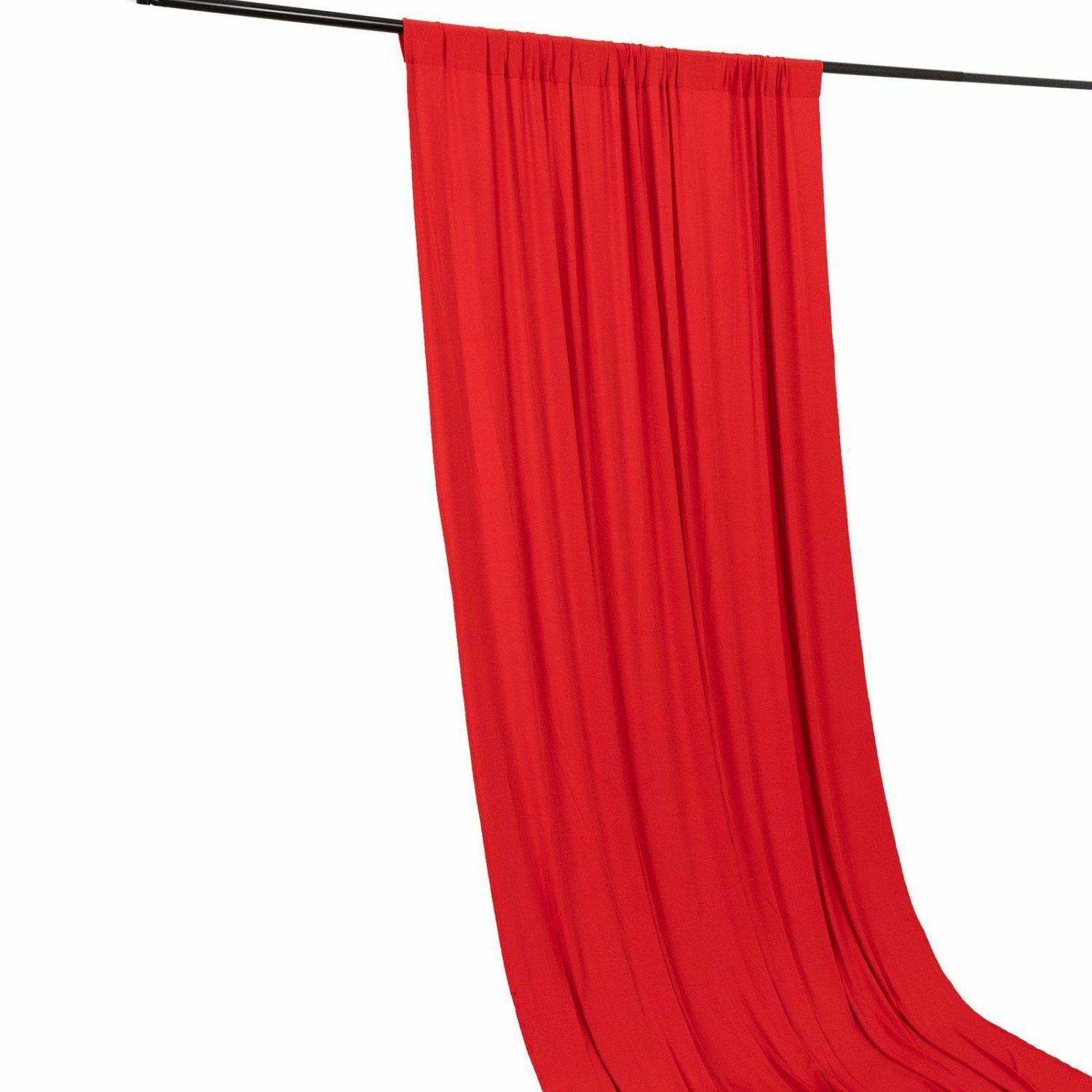 Curtains & Drapes | Red 4-Way Stretch Spandex Backdrop Drape Curtain, Wrinkle Resistant Event Divider Panel with Rod Pockets – 5ftx16ft Curtains & Drapes Curtains & Drapes