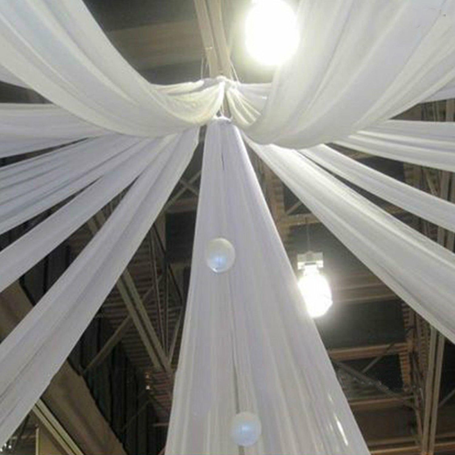 Curtains & Drapes | White Sheer Ceiling/Curtain Draping Panels Fire Retardant Fabric 10ftx30ft Curtains & Drapes Curtains & Drapes