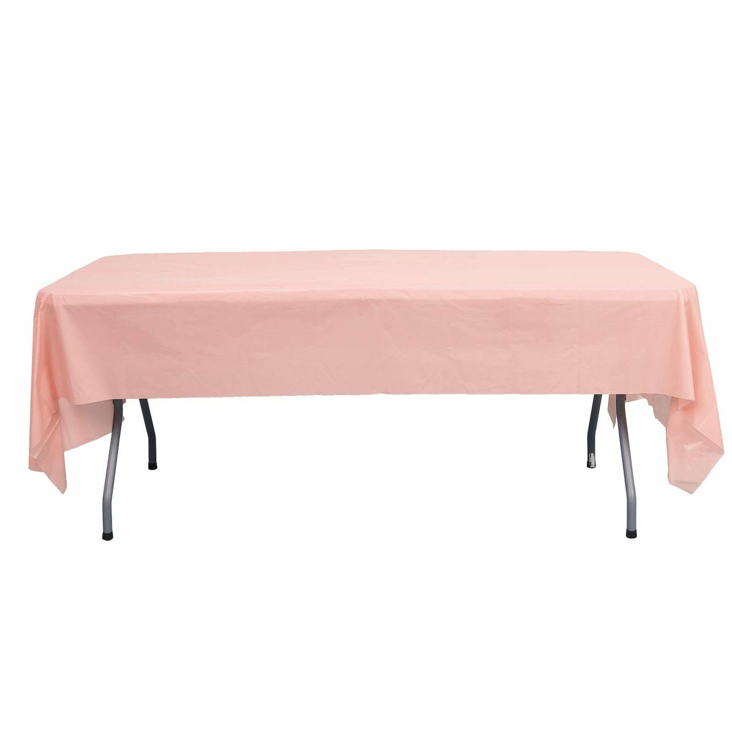 Disposable Tablecloth | 5 Pack Blush Rectangle Plastic Table Covers, 54″x108″ PVC Waterproof Disposable Tablecloths Disposable Table Cover Blush