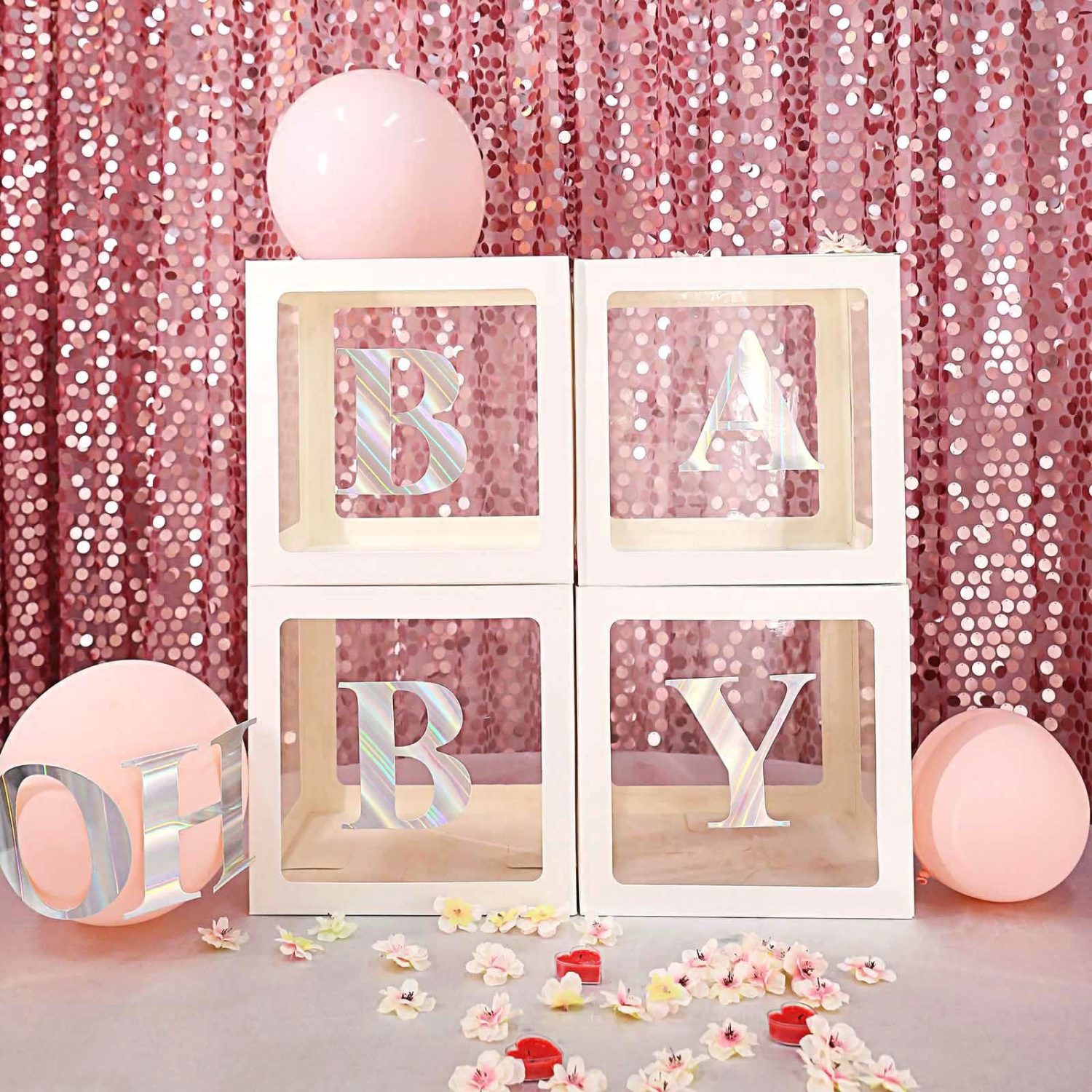 DIY Balloon Decorations | 2 Pack White Transparent DIY Balloon Boxes, Baby Shower Party Decoration Boxes 12″ Balloons DIY Balloon Decorations