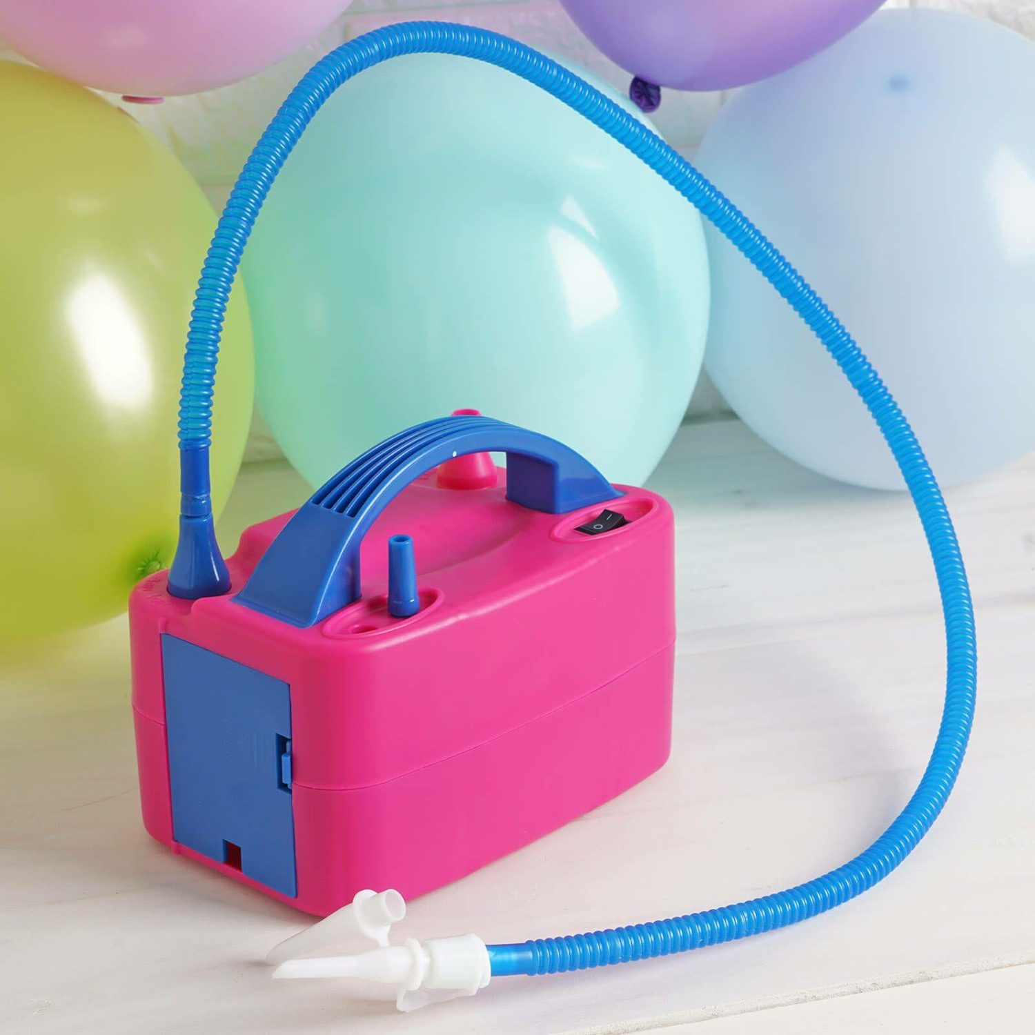 DIY Balloon Decorations | 600W Hot Pink Dual Nozzle Electric Balloon Pump, Balloon Inflator, Blow Up Machine Balloons 600W Electric Pump