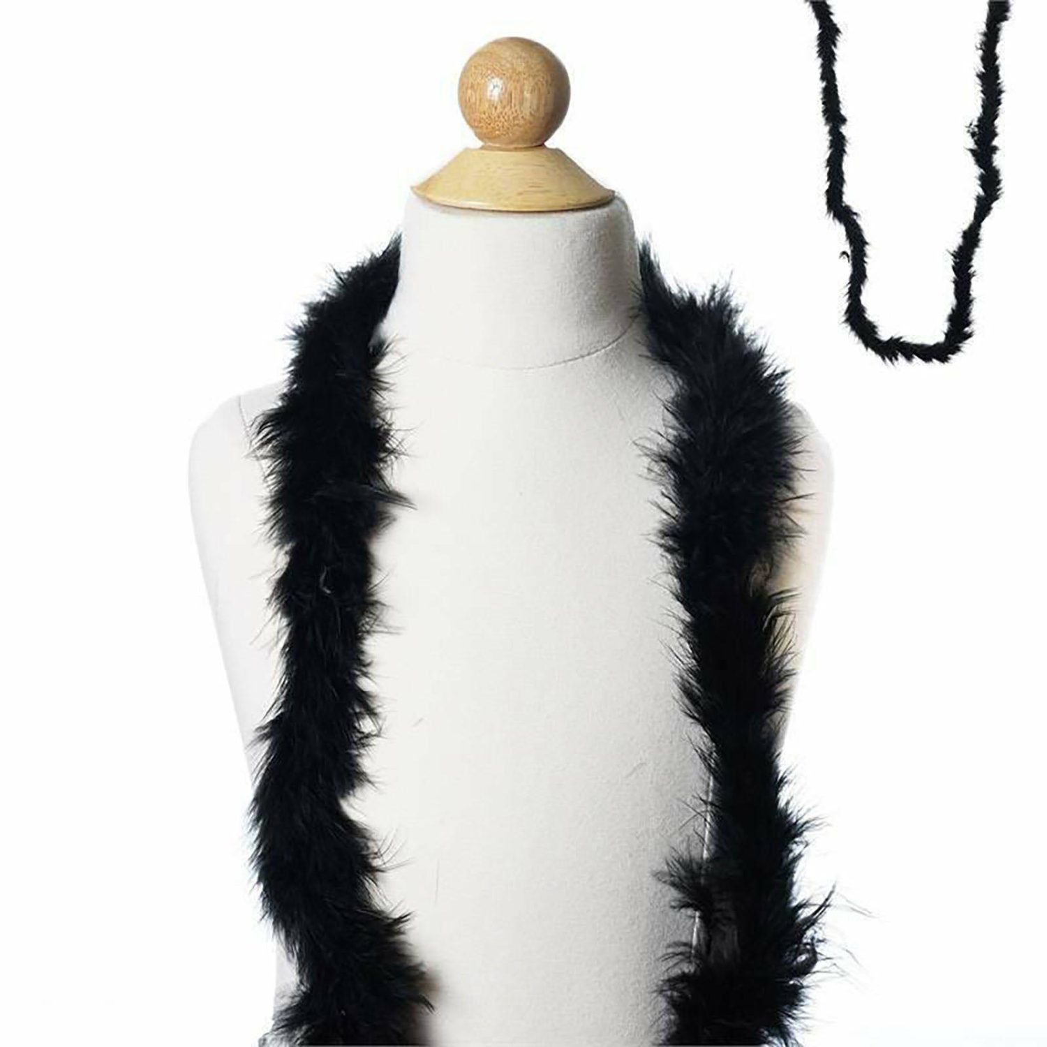 Feathers  | Deluxe Marabou Ostrich Feather Boa – Black 2 Yards Feathers Black