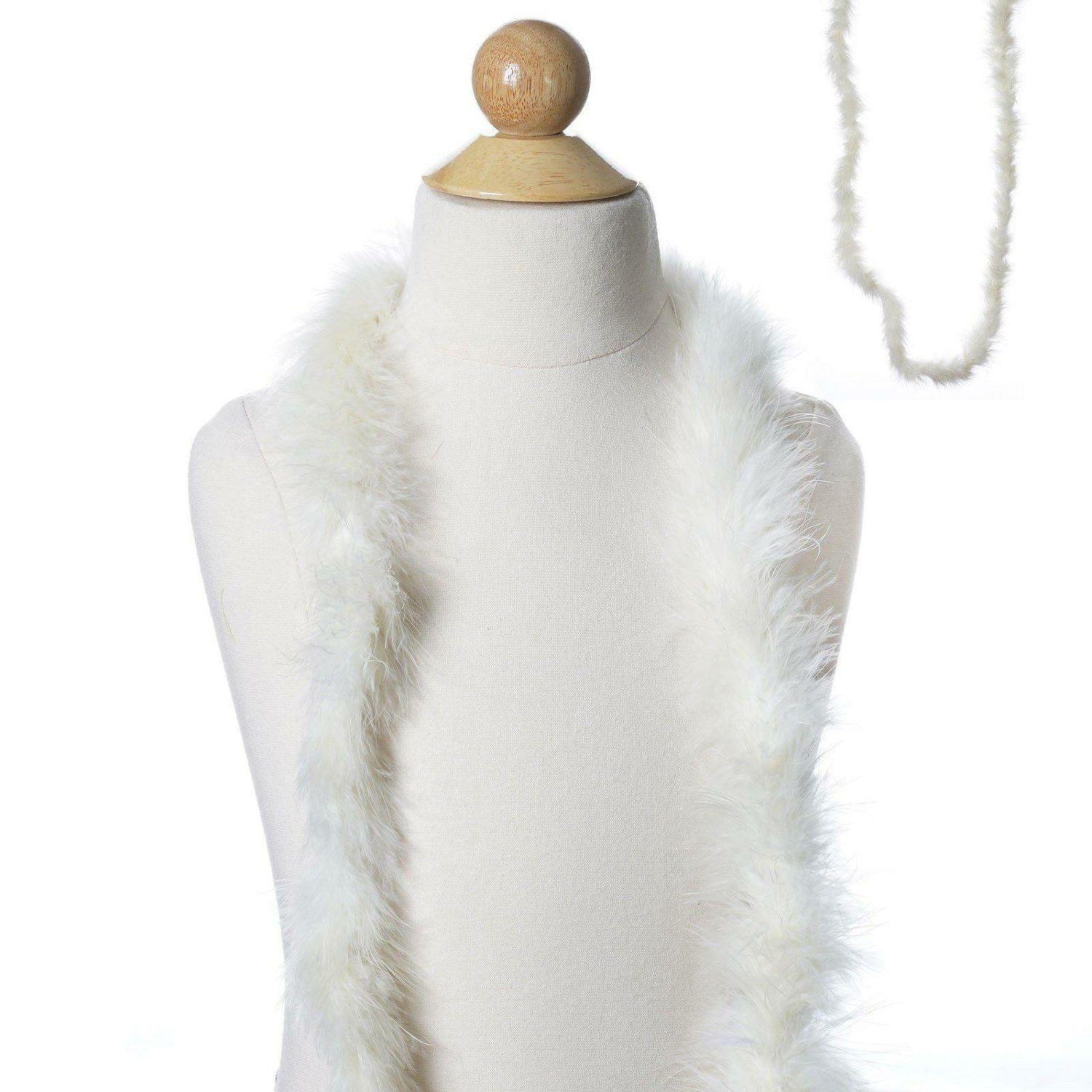 Feathers  | Deluxe Marabou Ostrich Feather Boas-Ivory 2 Yards Table Accents Feathers