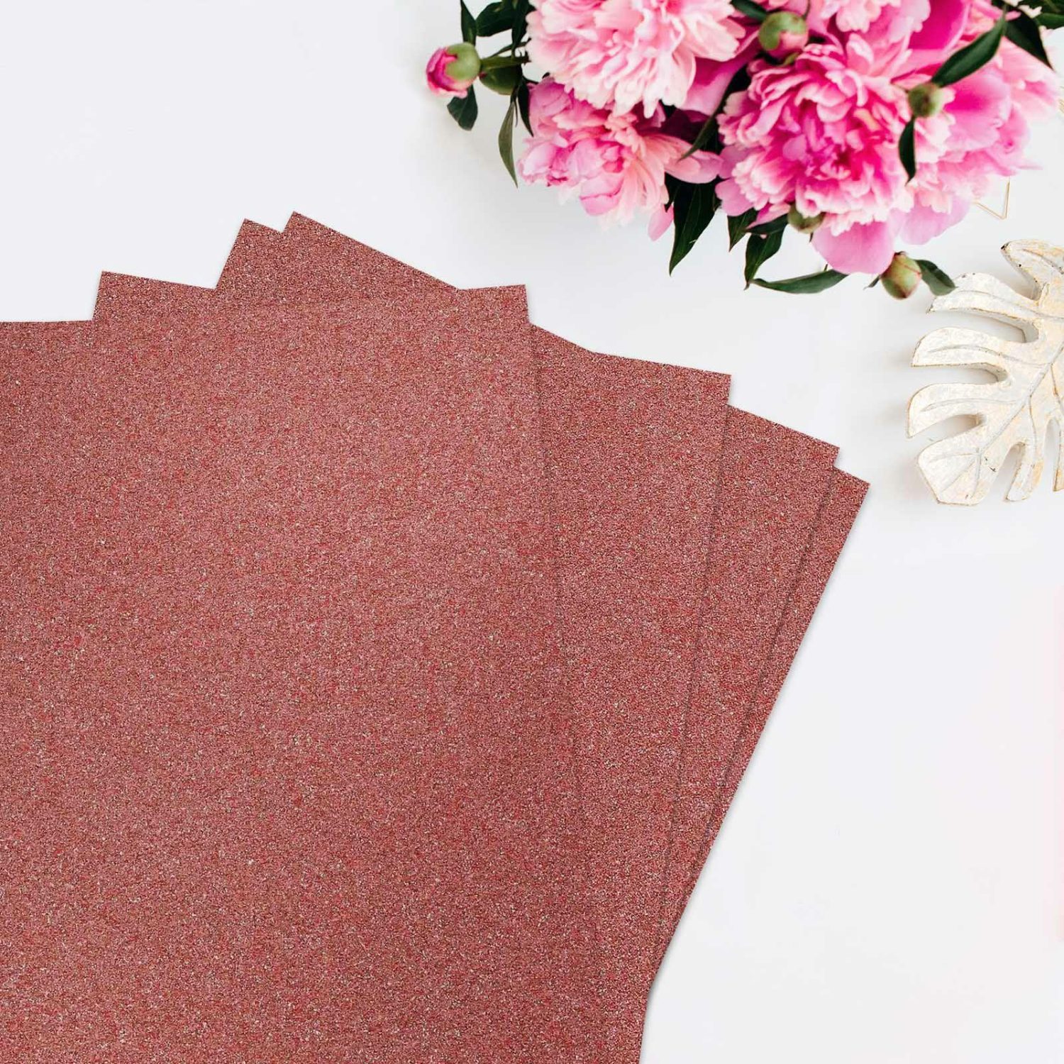 Floral Supplies | 10 Pack Self-Adhesive Glitter DIY Craft Foam Sheets – Rose Gold 12″x10″ Floral Planter & Supplies Floral Supplies