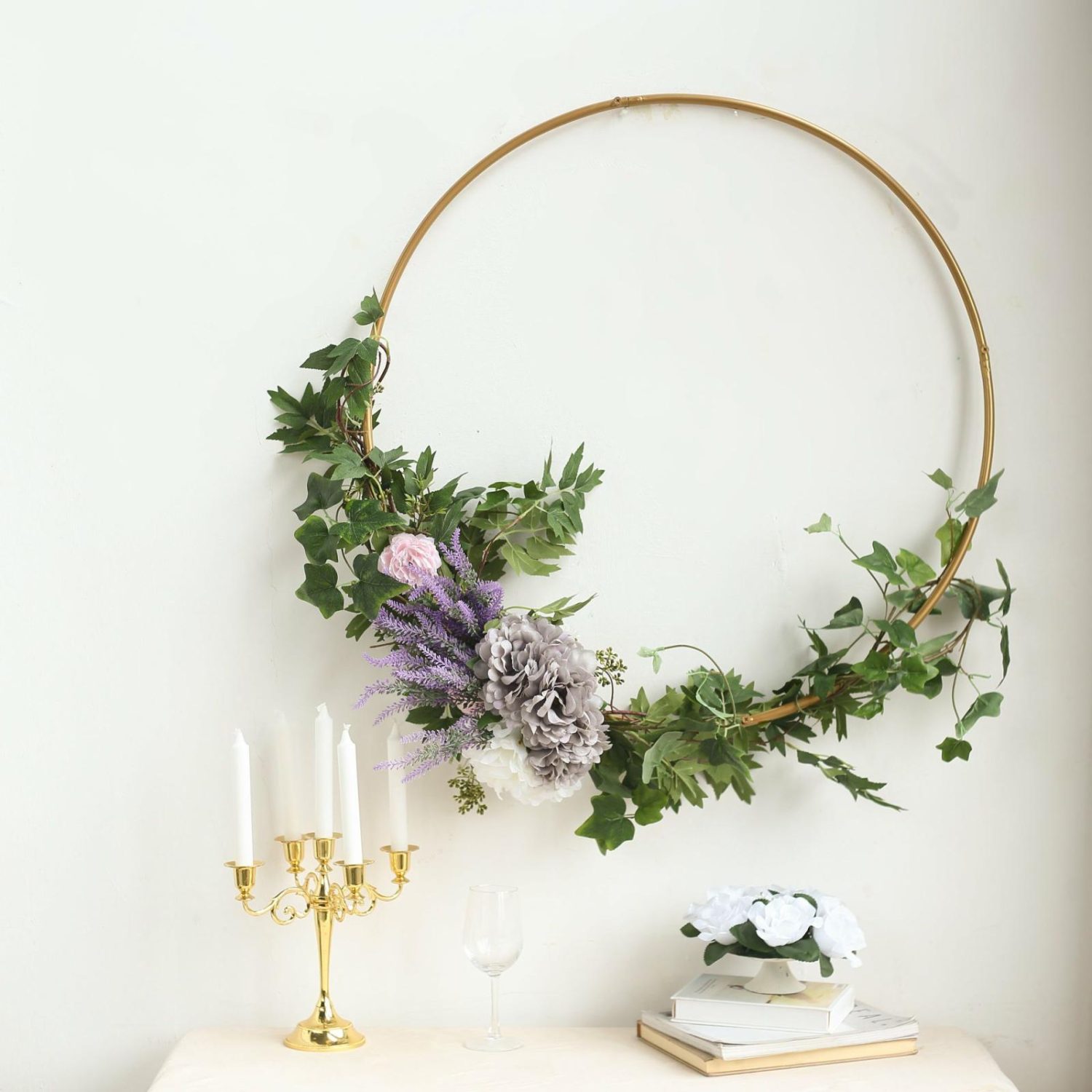 Floral Supplies | Gold Heavy Duty Metal Hoop Wreath, Floral Hoop 24″ Floral Planter & Supplies Floral Supplies