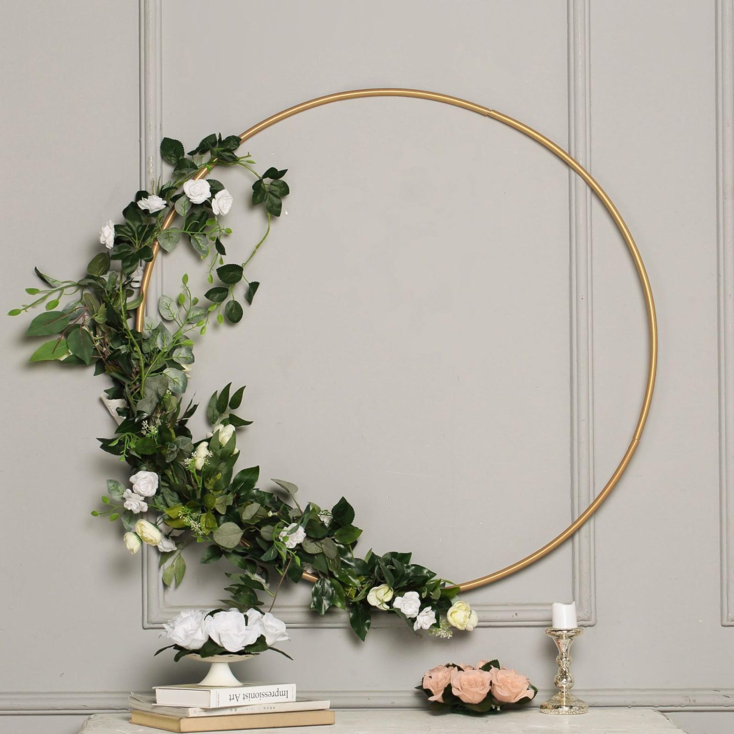 Floral Supplies | Gold Heavy Duty Metal Hoop Wreath, Floral Hoop 40″ Floral Planter & Supplies Floral Supplies