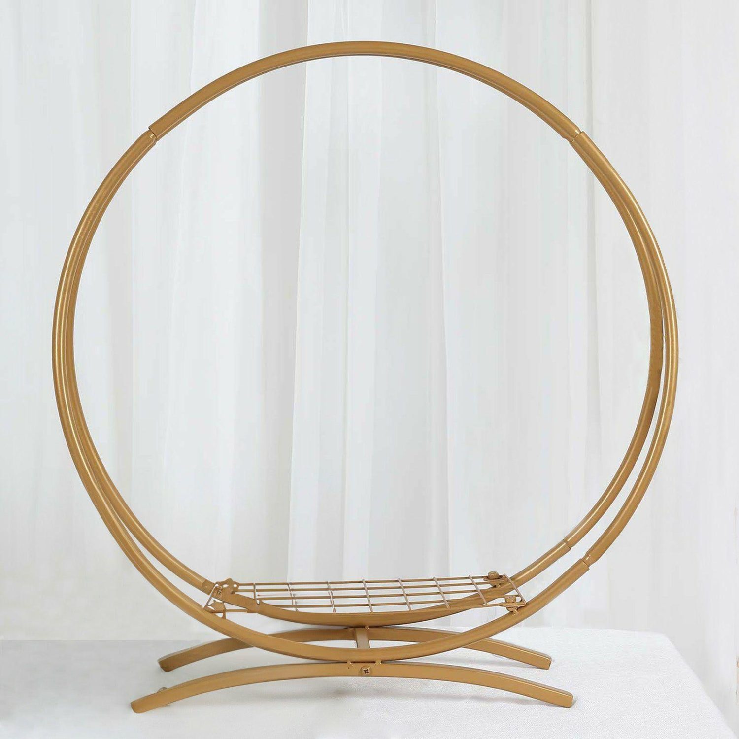 Floral Supplies | Gold Metal Double Frame Hoop Flower Table Centerpiece, Wedding Cake Display Stand 24″ Floral Planter & Supplies Floral Supplies