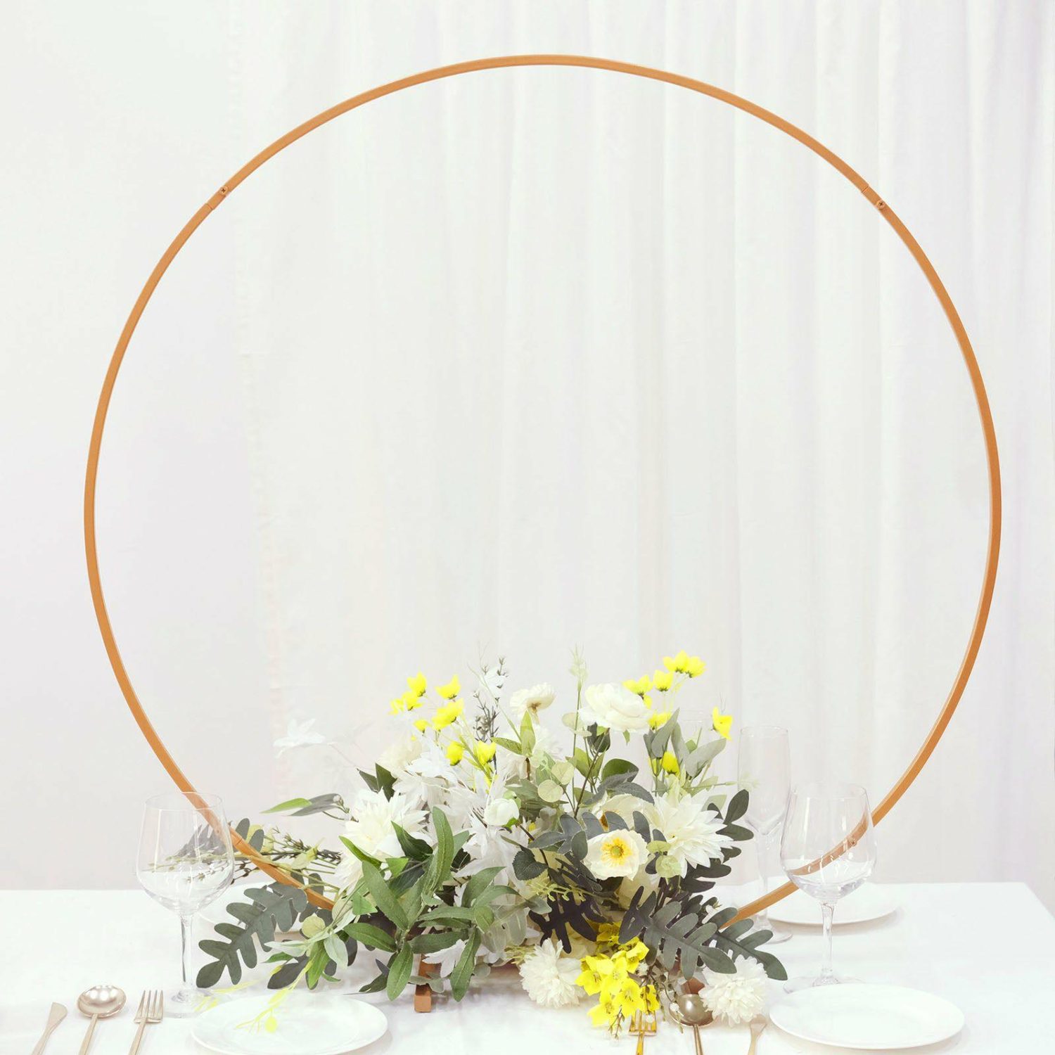 Floral Supplies | Gold Metal Round Hoop Wedding Centerpiece, Self Standing Table Floral Wreath Frame 36″ Floral Planter & Supplies Floral Supplies