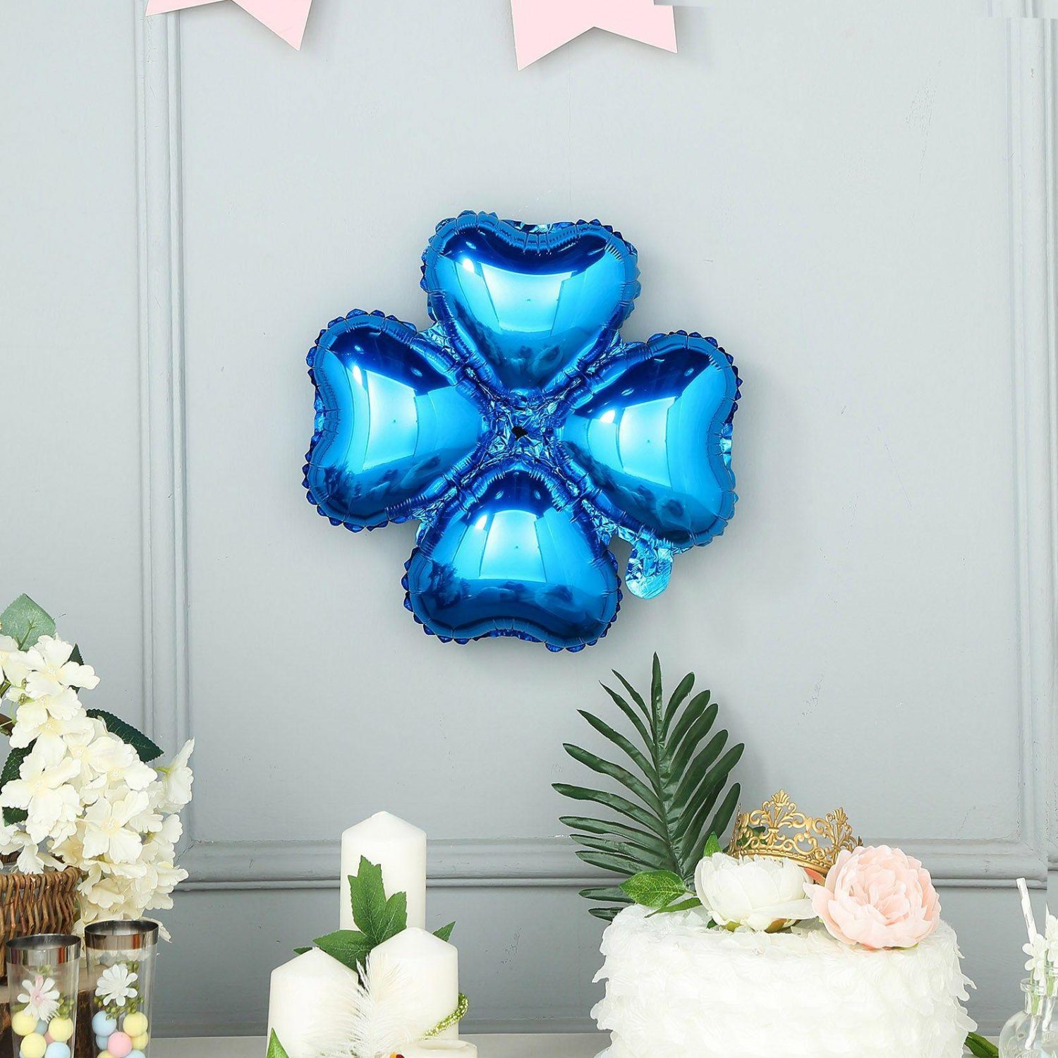 Foil Mylar & Vinyl Balloons | 10 Pack Royal Blue Four Leaf Clover Shaped Mylar Foil Balloons 15″ Balloons Foil Mylar & Vinyl Balloons