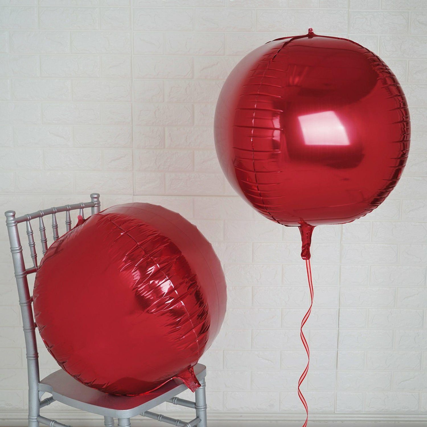 Foil Mylar & Vinyl Balloons | 2 Pack Burgundy Sphere Mylar Foil Helium or Air Balloons 18″ 4D Balloons Burgundy