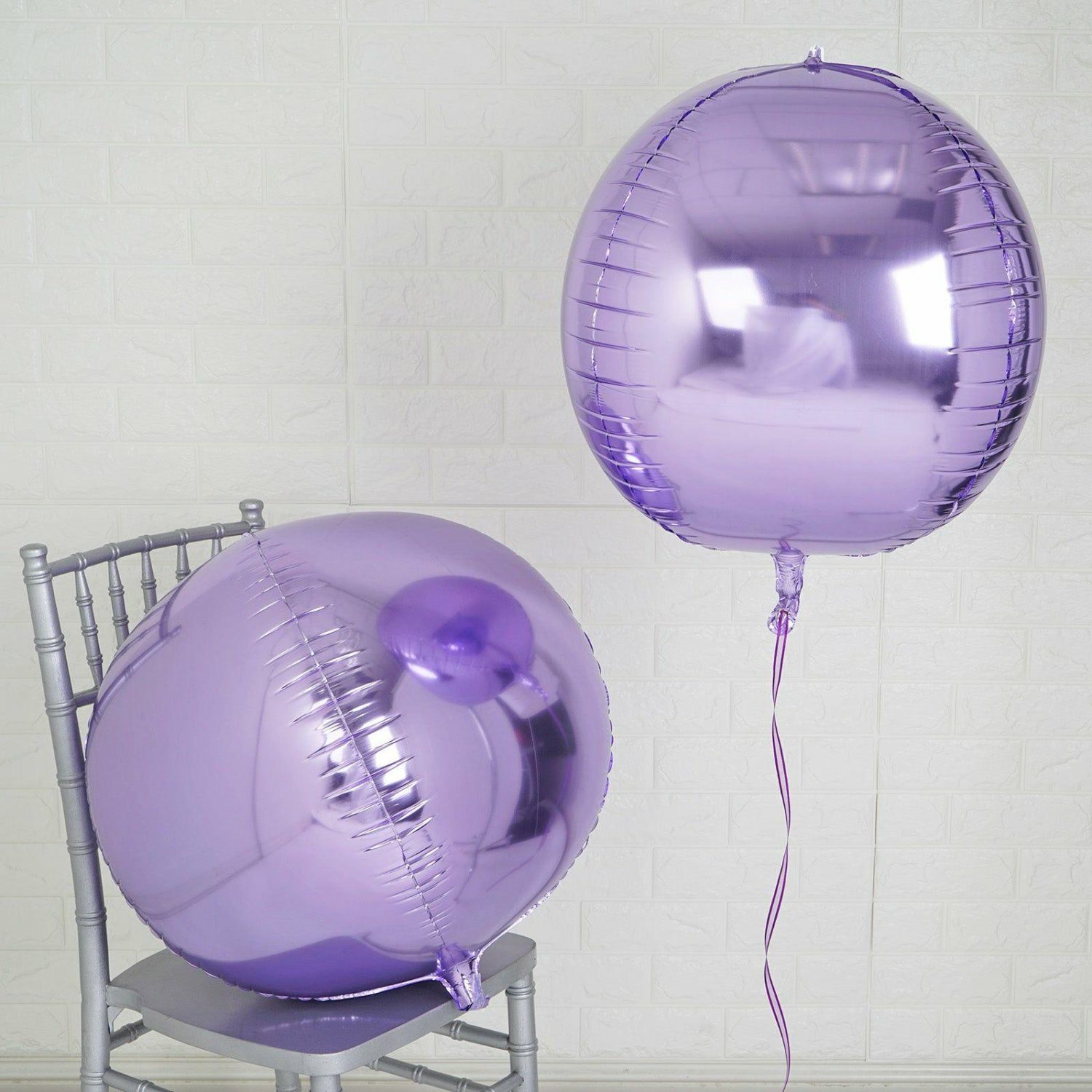 Foil Mylar & Vinyl Balloons | 2 Pack Lavender Lilac Sphere Mylar Foil Helium or Air Balloons 18″ 4D Balloons Foil Mylar & Vinyl Balloons