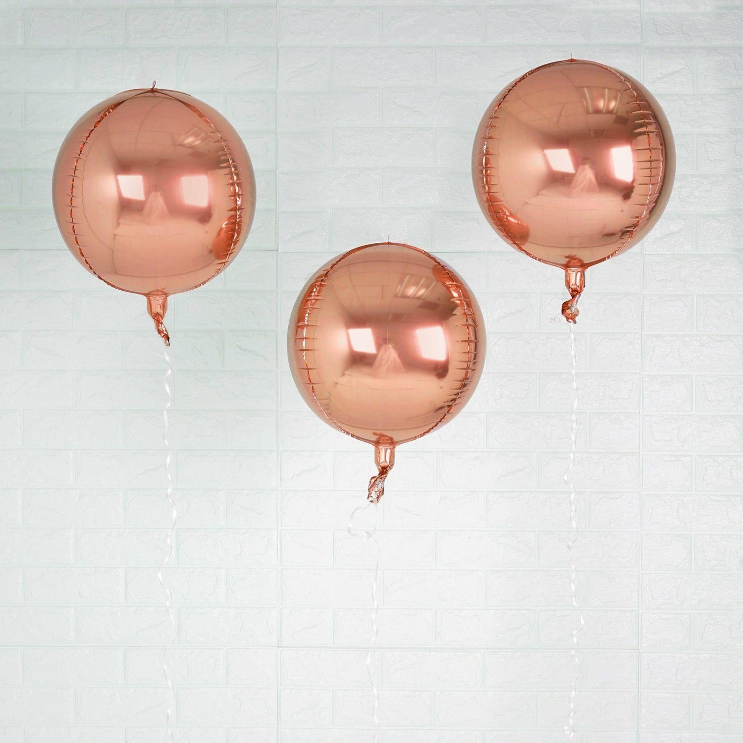 Foil Mylar & Vinyl Balloons | 2 Pack Rose Gold Sphere Mylar Foil Helium or Air Balloons 12″ 4D Balloons Foil Mylar & Vinyl Balloons