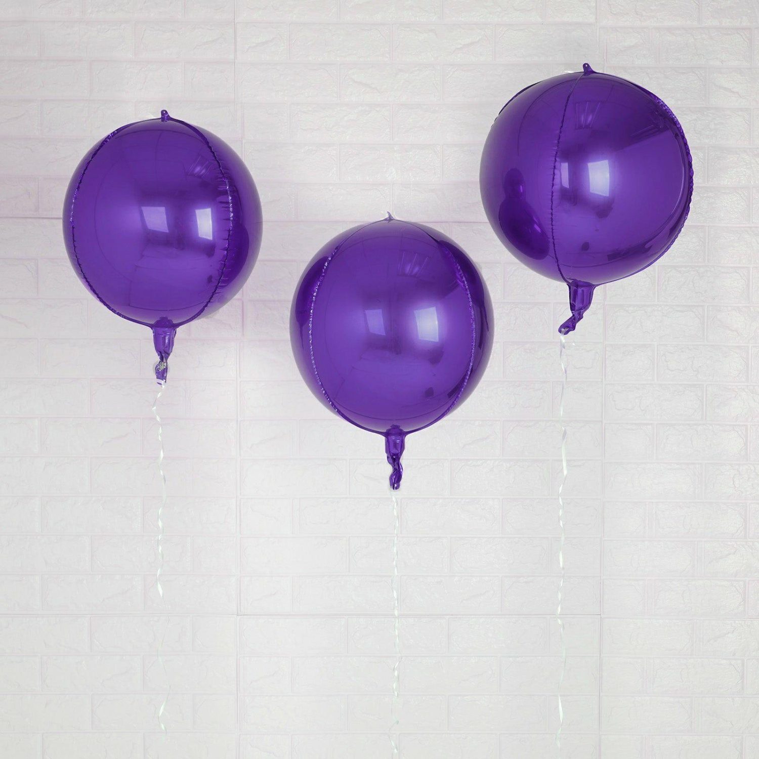 Foil Mylar & Vinyl Balloons | 2 Pack Shiny Purple Sphere Mylar Foil Helium or Air Balloons 12″ 4D Balloons Foil Mylar & Vinyl Balloons