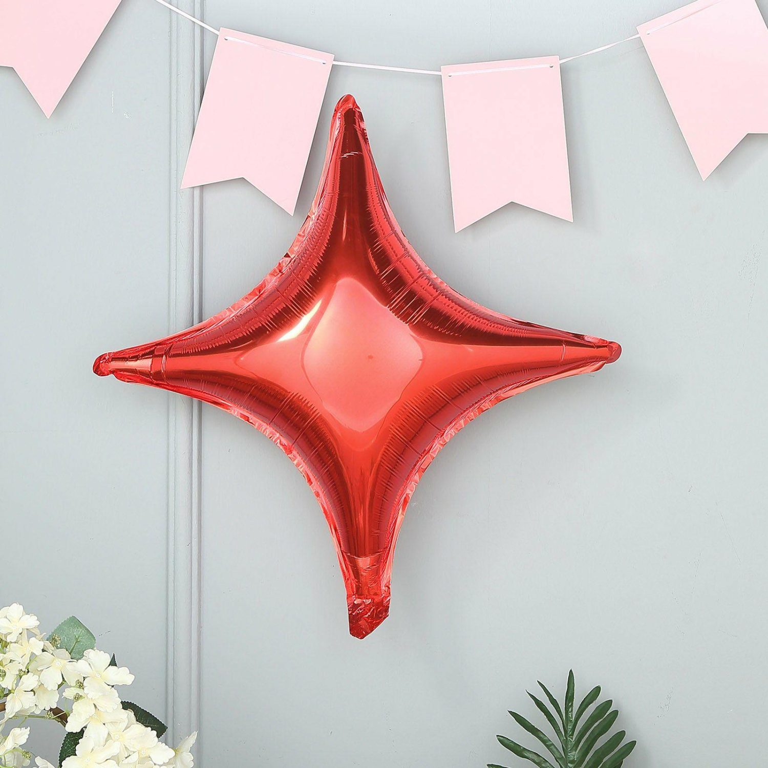 Foil Mylar & Vinyl Balloons | 3 Pack Shiny Red Quadrangle Star Mylar Foil Helium Air Balloon 23″ Balloons Foil Mylar & Vinyl Balloons