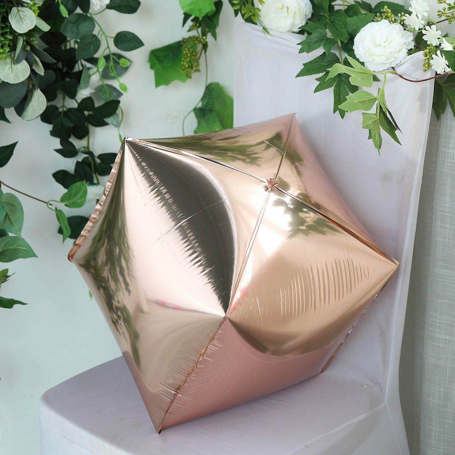 Foil Mylar & Vinyl Balloons | 4D Rose Gold Cube Shaped Mylar Foil Helium Air Balloons 14″ Balloons Foil Mylar & Vinyl Balloons