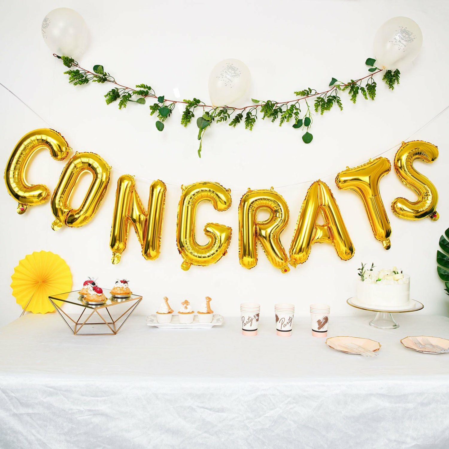 Foil Mylar & Vinyl Balloons | Ready-To-Use Shiny Gold “Congrats” Mylar Foil Balloon Banner Sign 13″ Balloons Foil Mylar & Vinyl Balloons