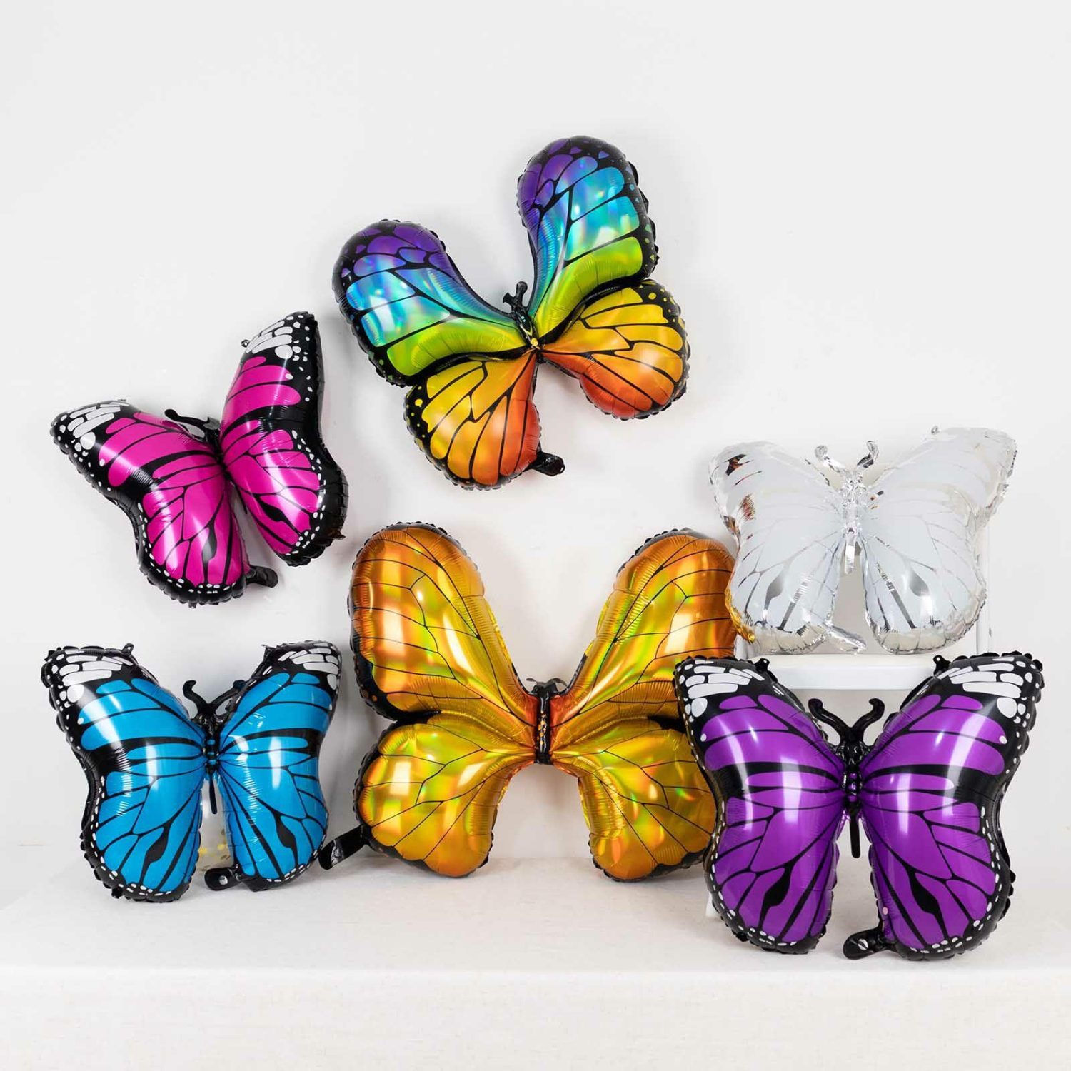 Foil Mylar & Vinyl Balloons | Set of 6 Assorted Butterfly Mylar Foil Balloons, Fairy Tale Theme Party Balloons – 21″,23″,28″ Balloons Butterfly Fairytale Theme